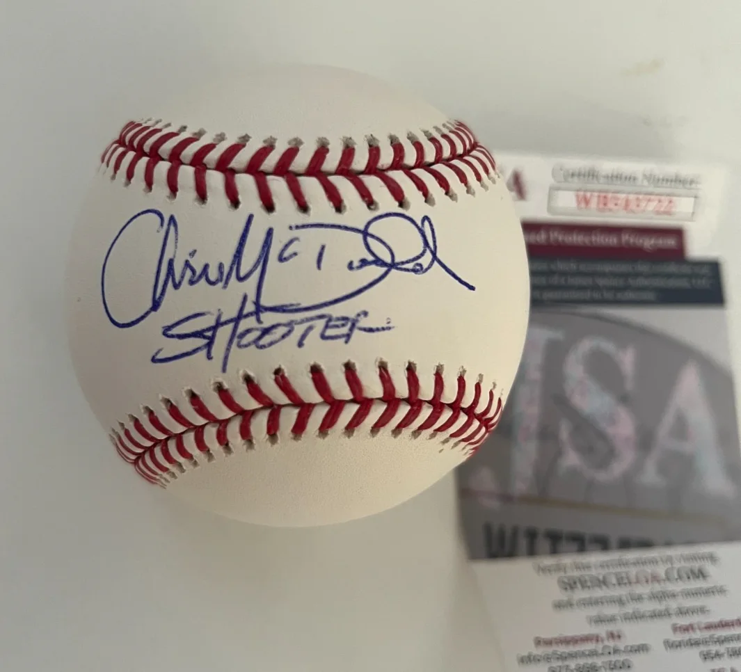 Christopher McDonald — Christophe McDonald signed OML Baseball with Shooter JSA
