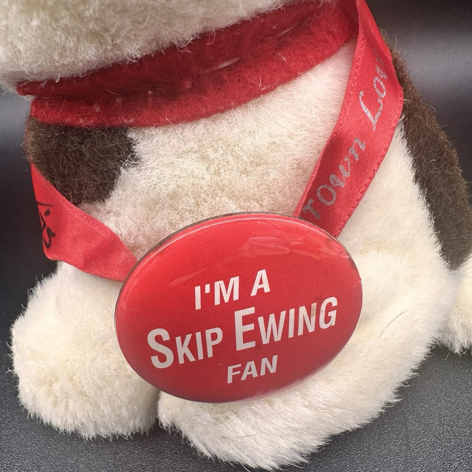1975 Skip Ewing Autographed Ribbon and Button Pin with Plush Dog Homegrown Love, изображение 3