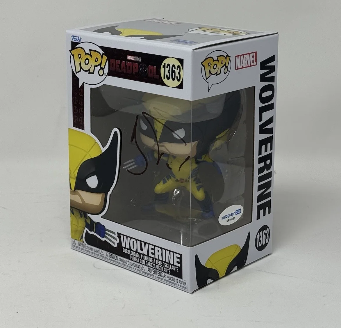 HUGH JACKMAN — Hugh Jackman Signed Wolverine Funko Pop #1363 Deadpool Autograph Marvel ACOA COA, image 3
