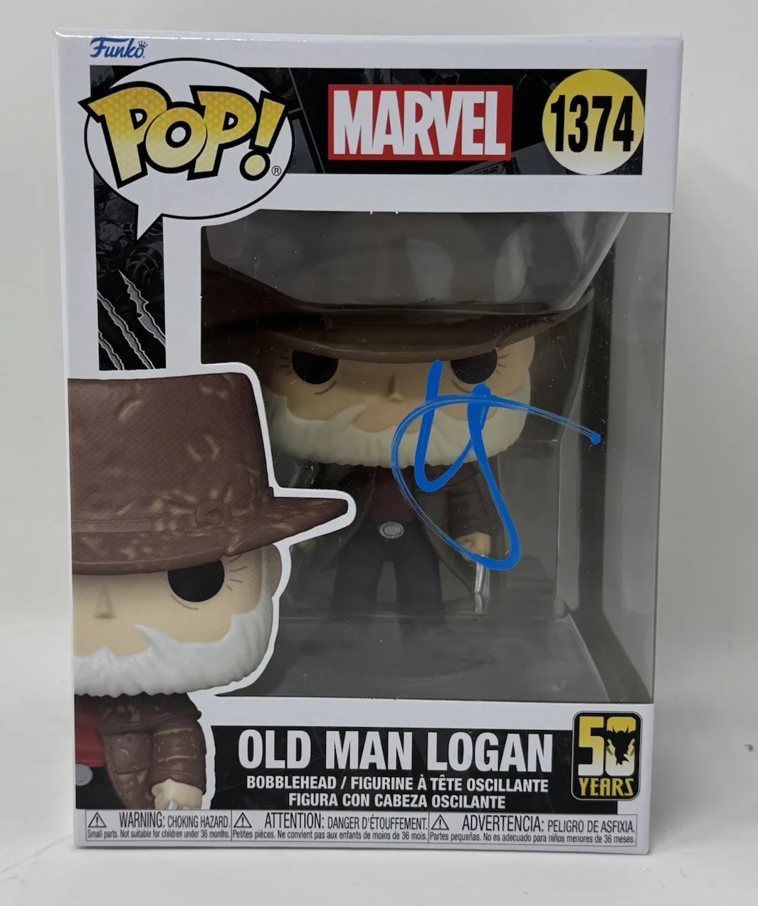 HUGH JACKMAN — Hugh Jackman Signed Marvel Old Man Logan Funko Pop 1374 Wolverine Autograph ACOA, изображение 2
