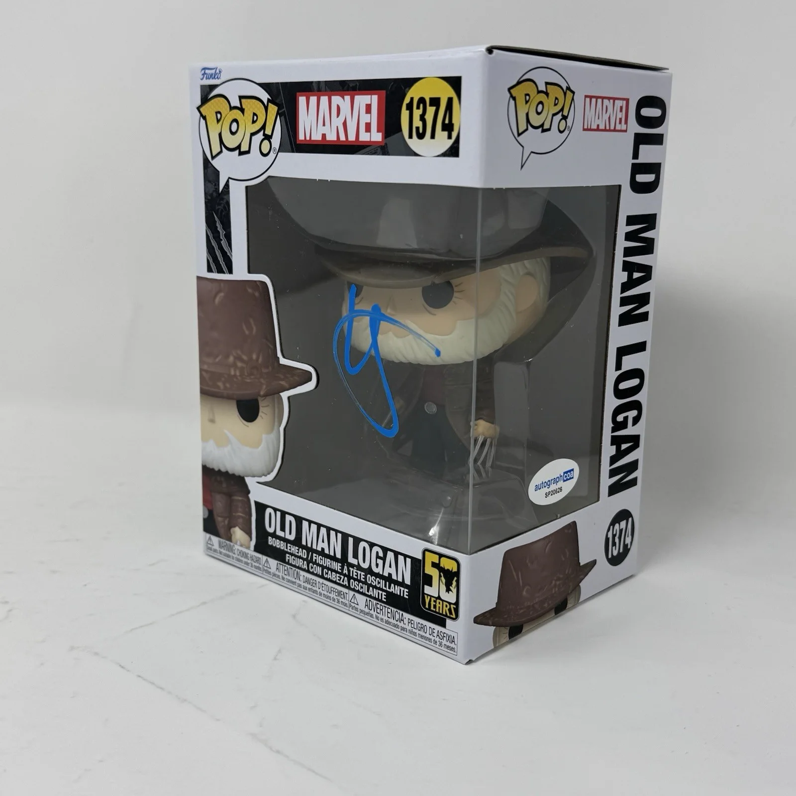 HUGH JACKMAN — Hugh Jackman Signed Marvel Old Man Logan Funko Pop 1374 Wolverine Autograph ACOA, изображение 3