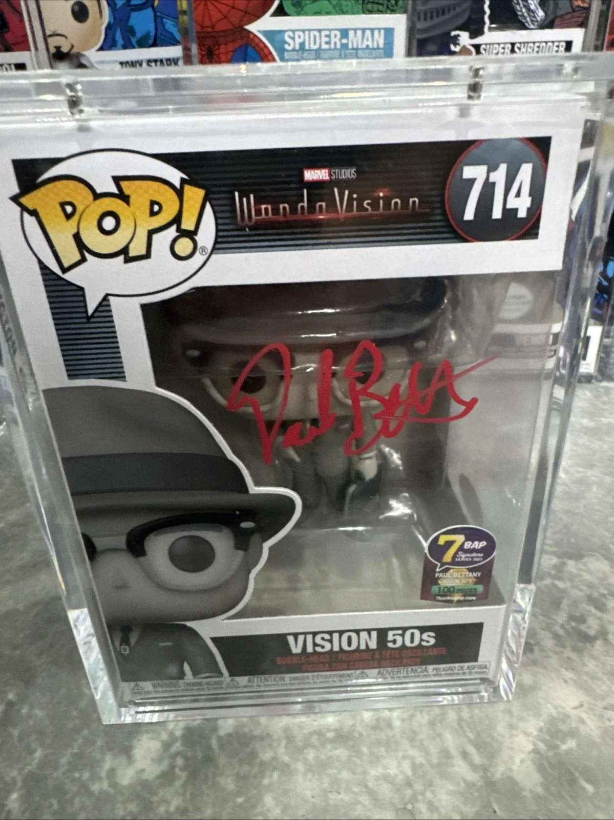 Paul Bettany — Paul Bettany Autographed Signed WandaVision Vision 50s Funko Pop #714
