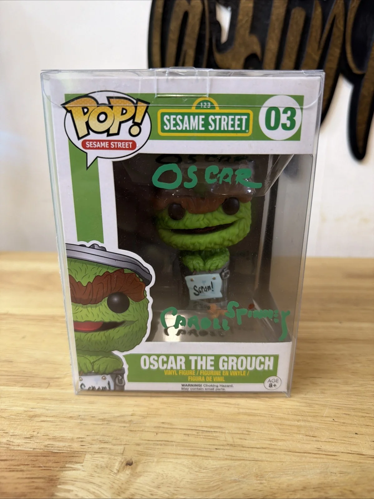 Caroll spinney — Caroll Spinney Sesame Street signed Oscar The Grouch Funko Pop Figure No COA