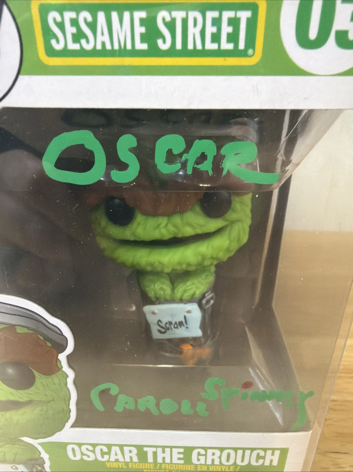 Caroll spinney — Caroll Spinney Sesame Street signed Oscar The Grouch Funko Pop Figure No COA, изображение 2