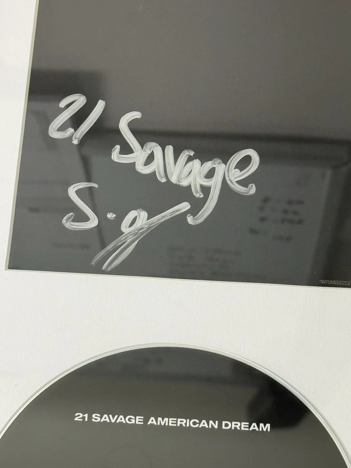 21 Savage American Dream CD + Insert Signed & Framed, image 2
