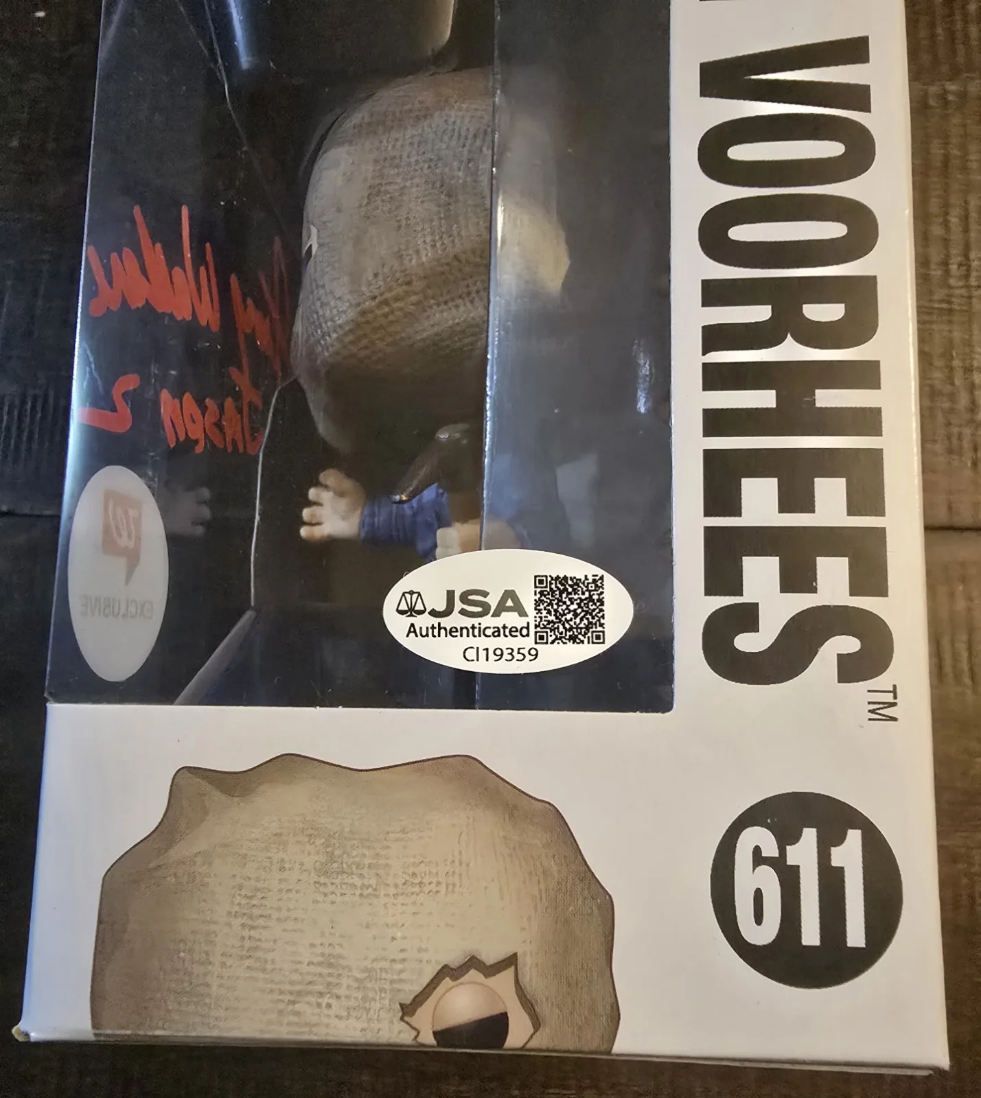 Jerry Wallace — Jerry Wallace signed Jason Voorhees Friday the 13th Funko Pop #611 with Jason 2, изображение 3