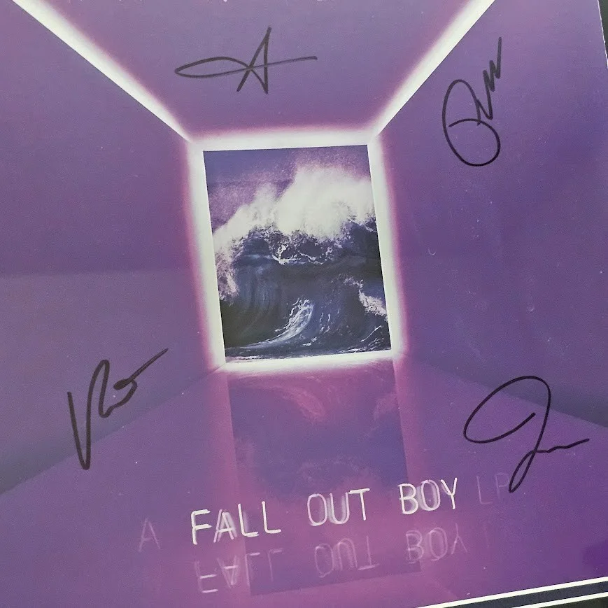 Fall Out Boy Band Signed Autographed Mania LP Record Vinyl JSA COA, image 2
