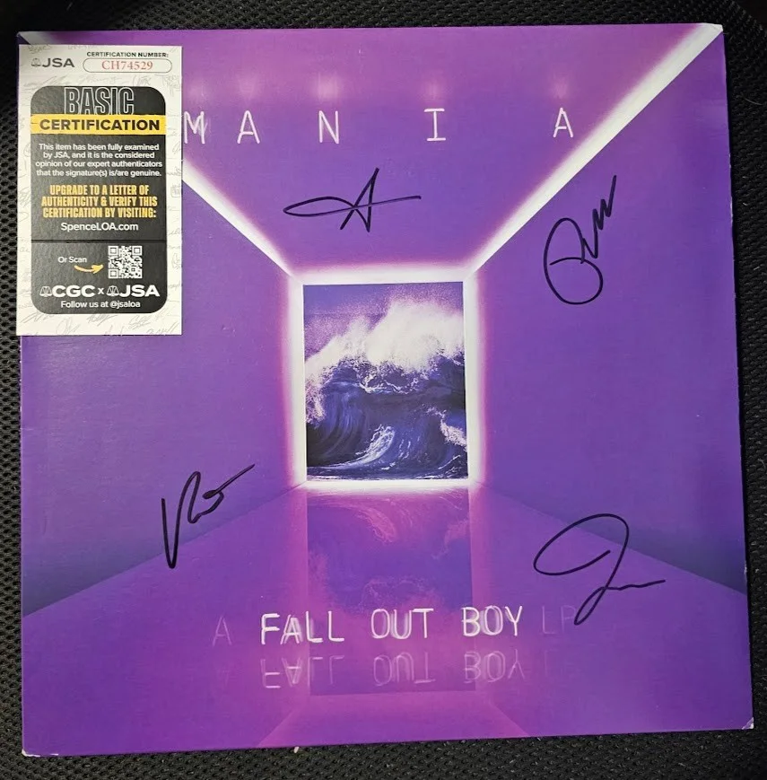 Fall Out Boy Band Signed Autographed Mania LP Record Vinyl JSA COA, image 4