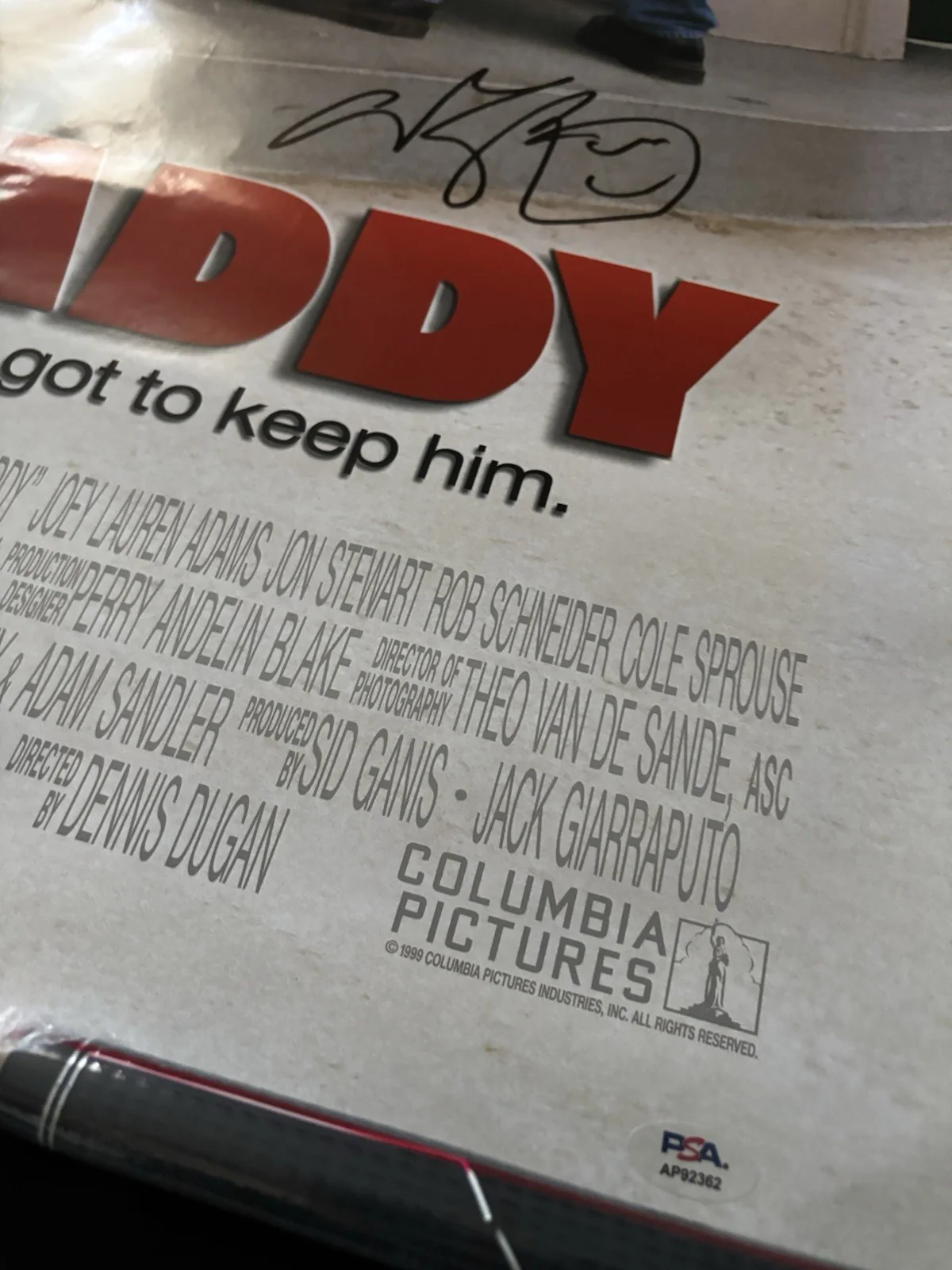 Adam Sandler — ADAM SANDLER SIGNED AUTOGRAPH PSA/DNA FULL SIZE BIG DADDY ORIGINAL MOVIE POSTER, изображение 2