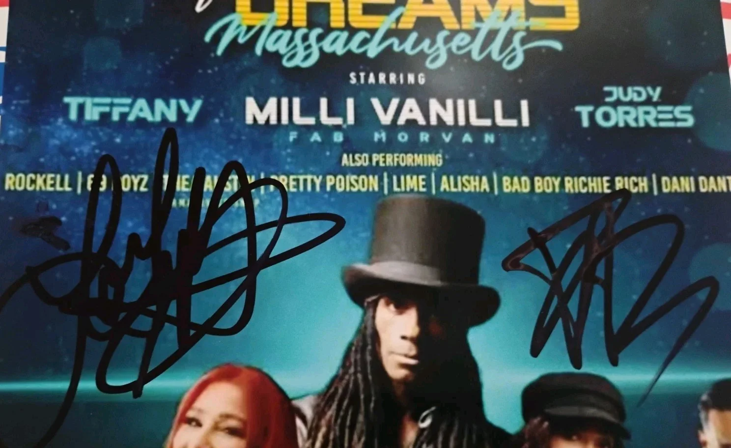 fab, Tiffany — FAB MILLI VANILLI TIFFANY I THINK WE'RE ALONE SIGNED 80'S EVENT 8X10 PHOTO PROOF, изображение 2
