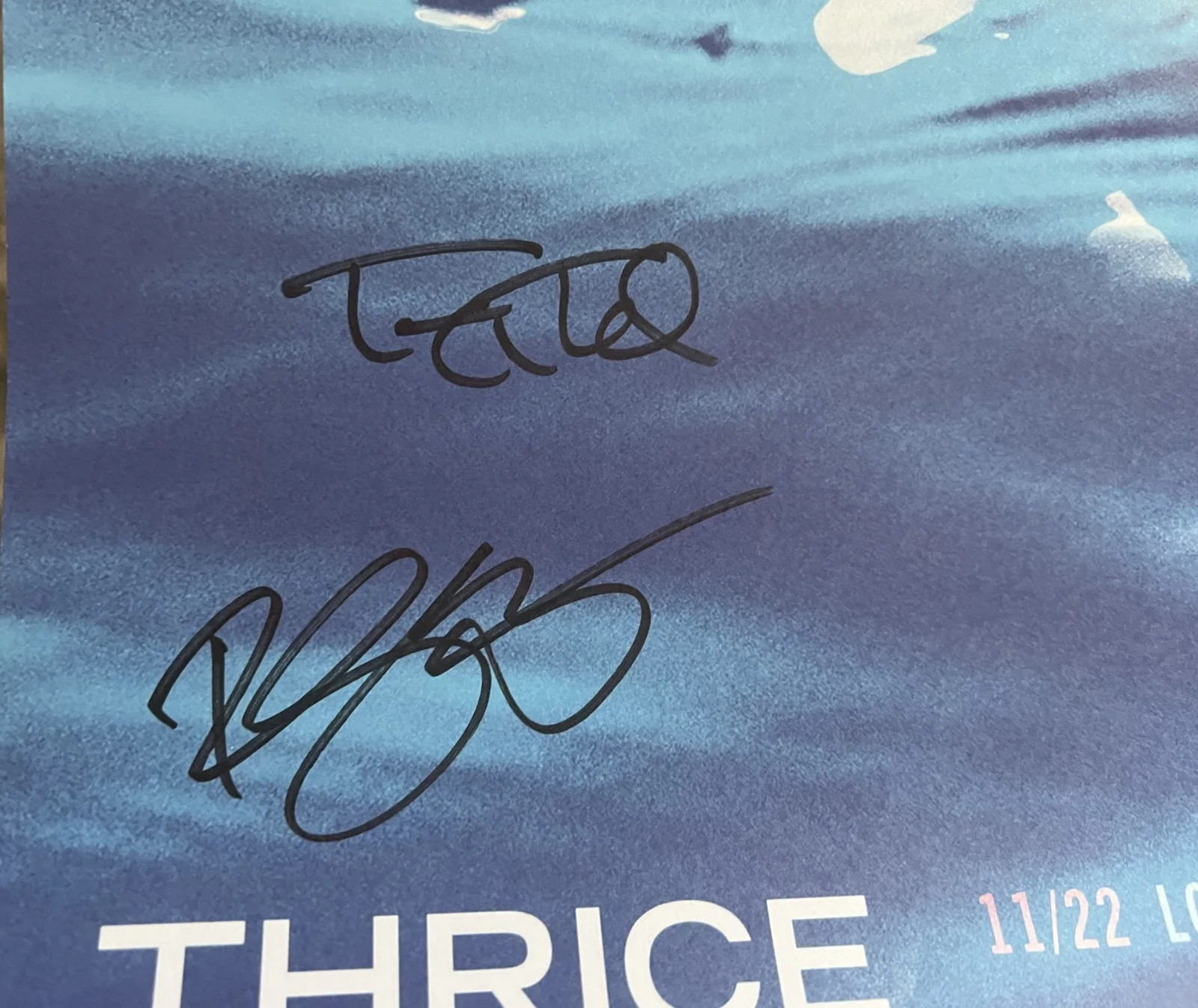 THRICE The Novo 11/22 House of Blues 11/23 11/25 Autographed Poster, изображение 2