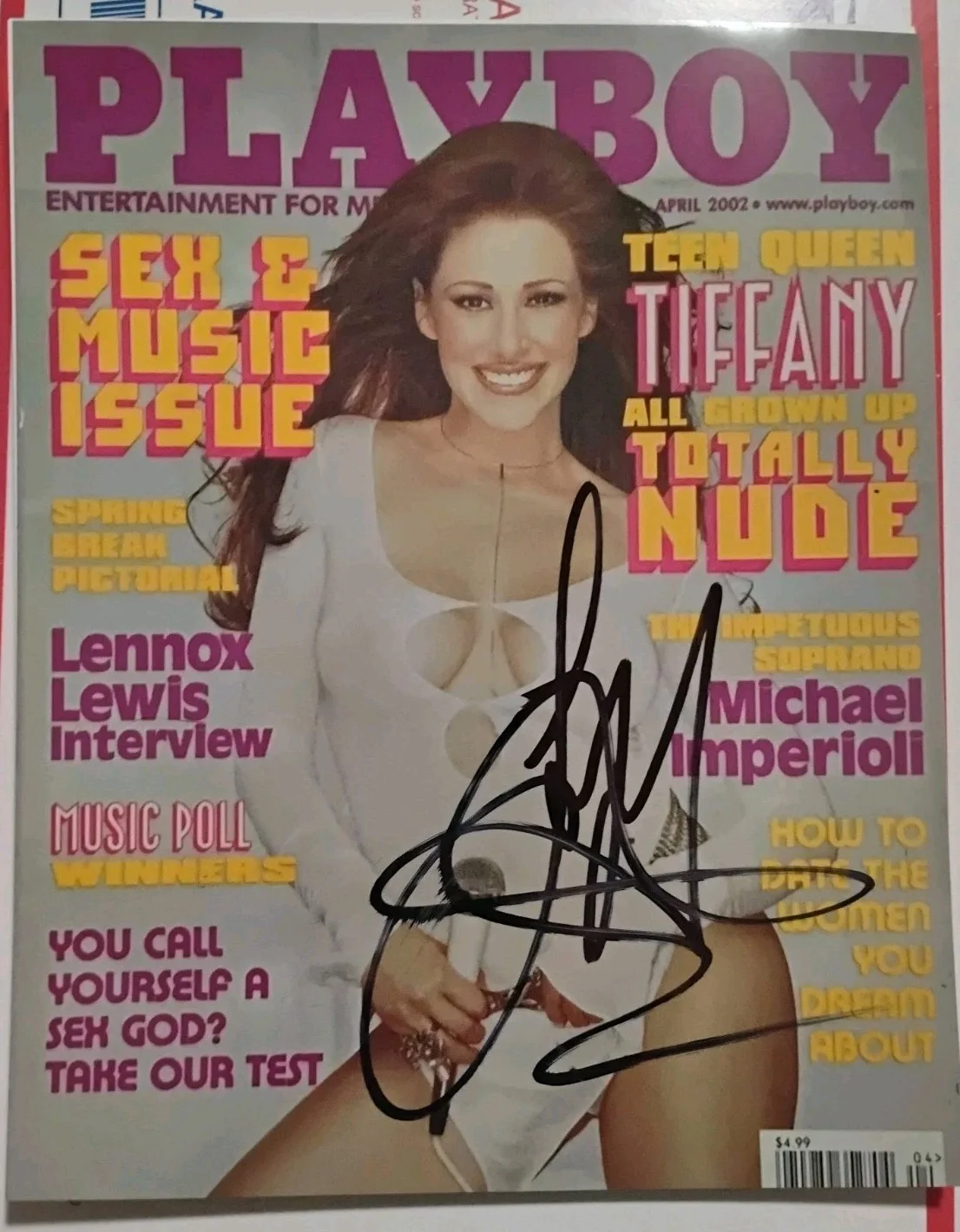 Tiffany — TIFFANY SINGER I THINK WERE ALONE SIGNED AUTOGRAPH PLAYBOY COVER 8X10 PHOTO RARE