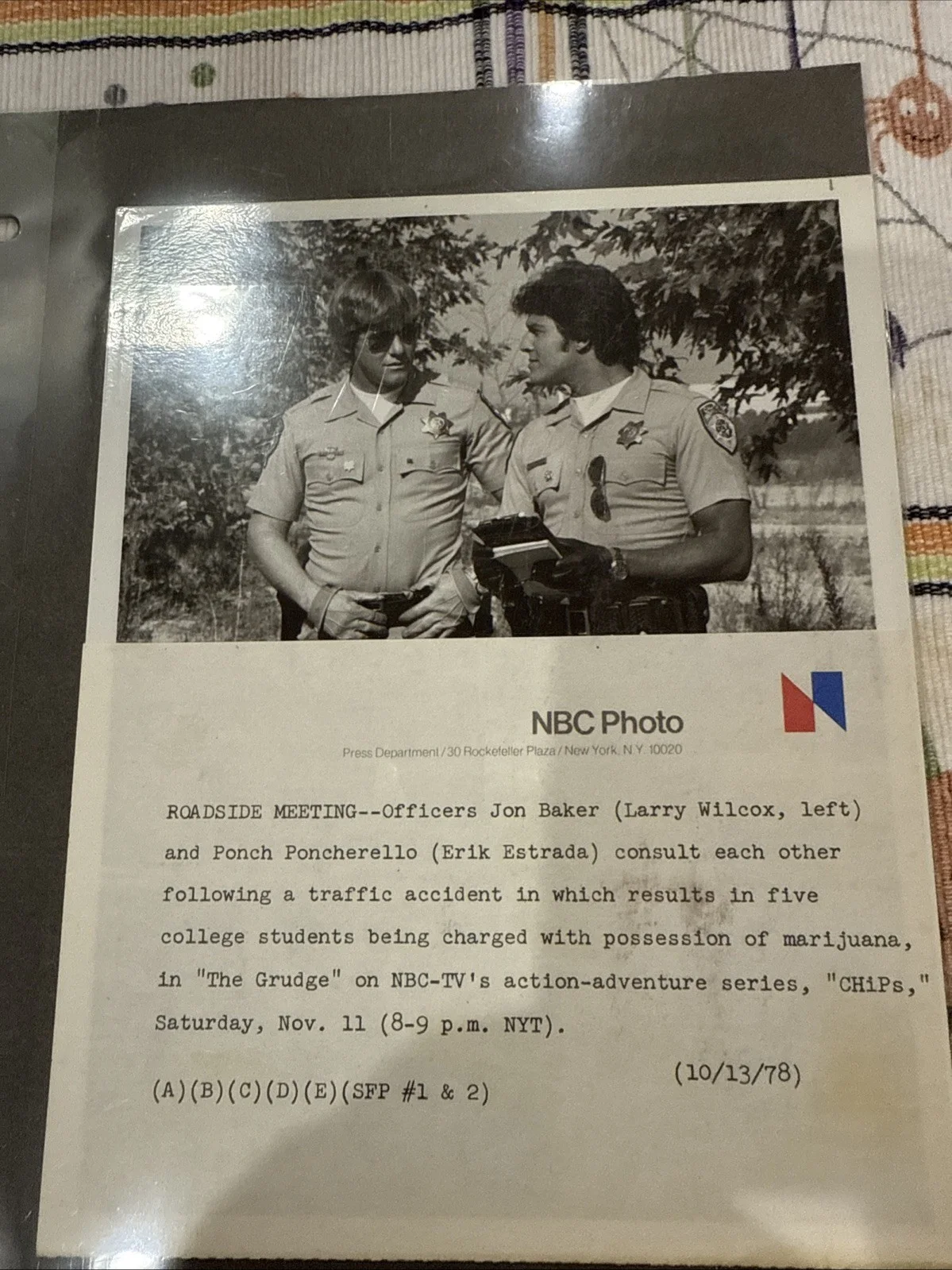 10/13/1978 Photo Jon Baker Ponch Poncherello 8&10 Photo Rare Original NBC Pic, image 4