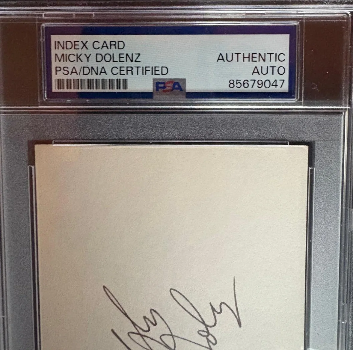 Mikcy Dolenz — MICKY DOLENZ SIGNED INDEX CARD PSA ENCAPSULATED DRUMMER SINGER THE MONKEES JONES, image 2