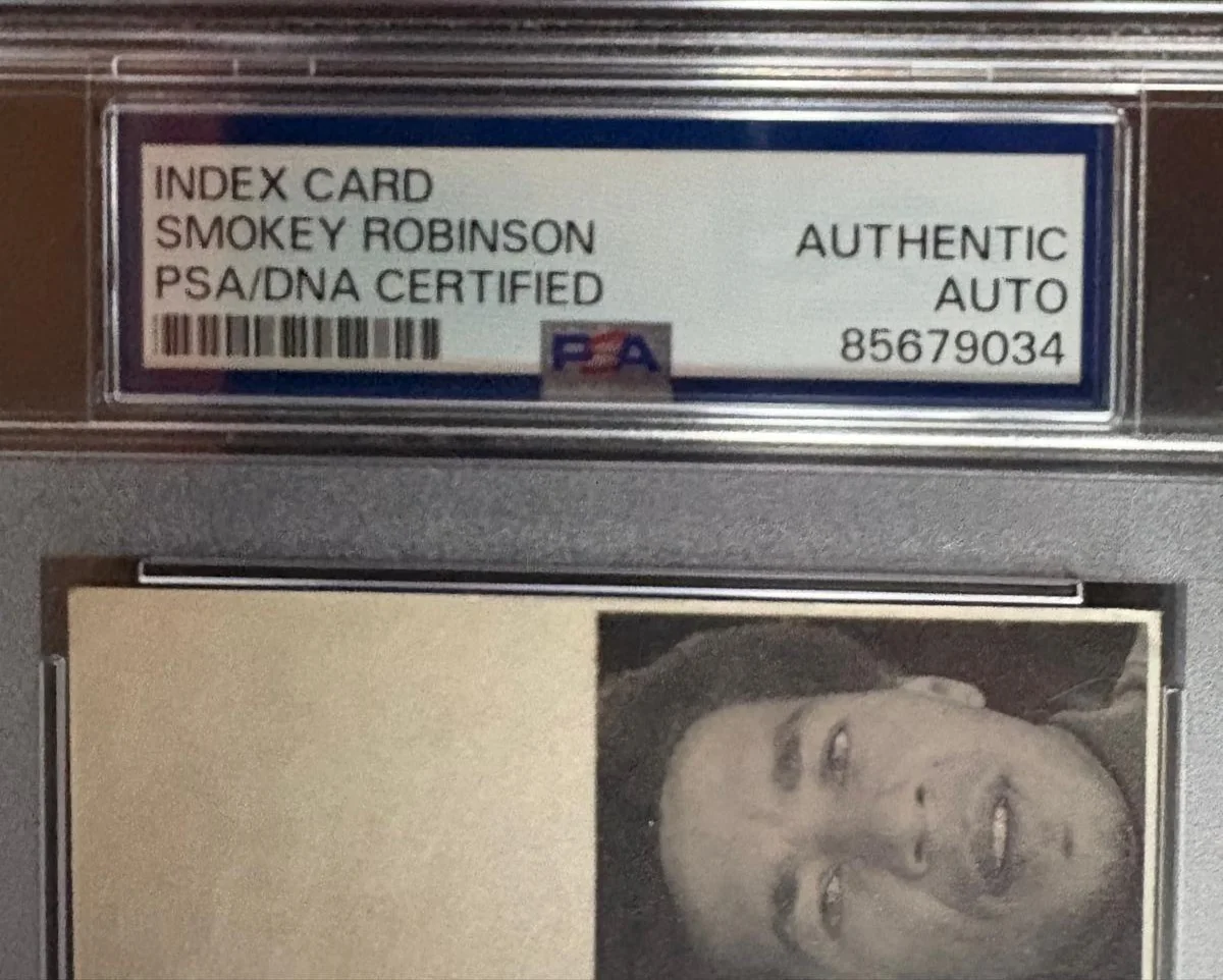 Smokey Robinson — SMOKEY ROBINSON SIGNED INDEX CARD PSA ENCAPSULATED YOU'VE REALLY GOT A HOLD B, изображение 2