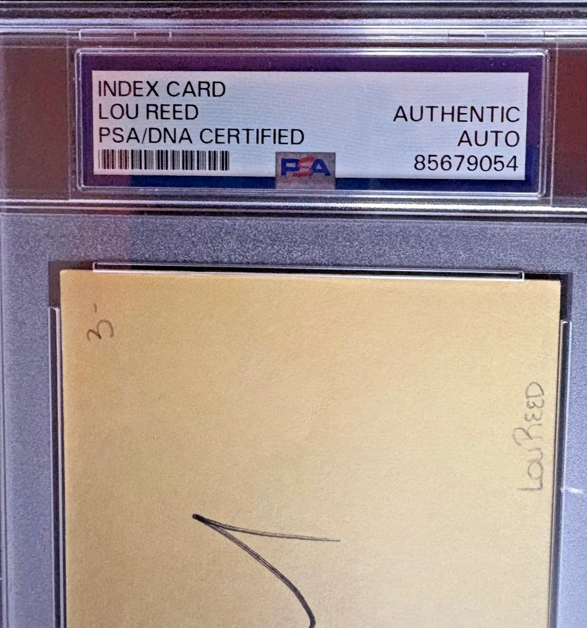 Lou Reed — LOU REED SIGNED INDEX CARD PSA ENCAPSULATED THE VELVET UNDERGROUND TRANSFORMER, image 2