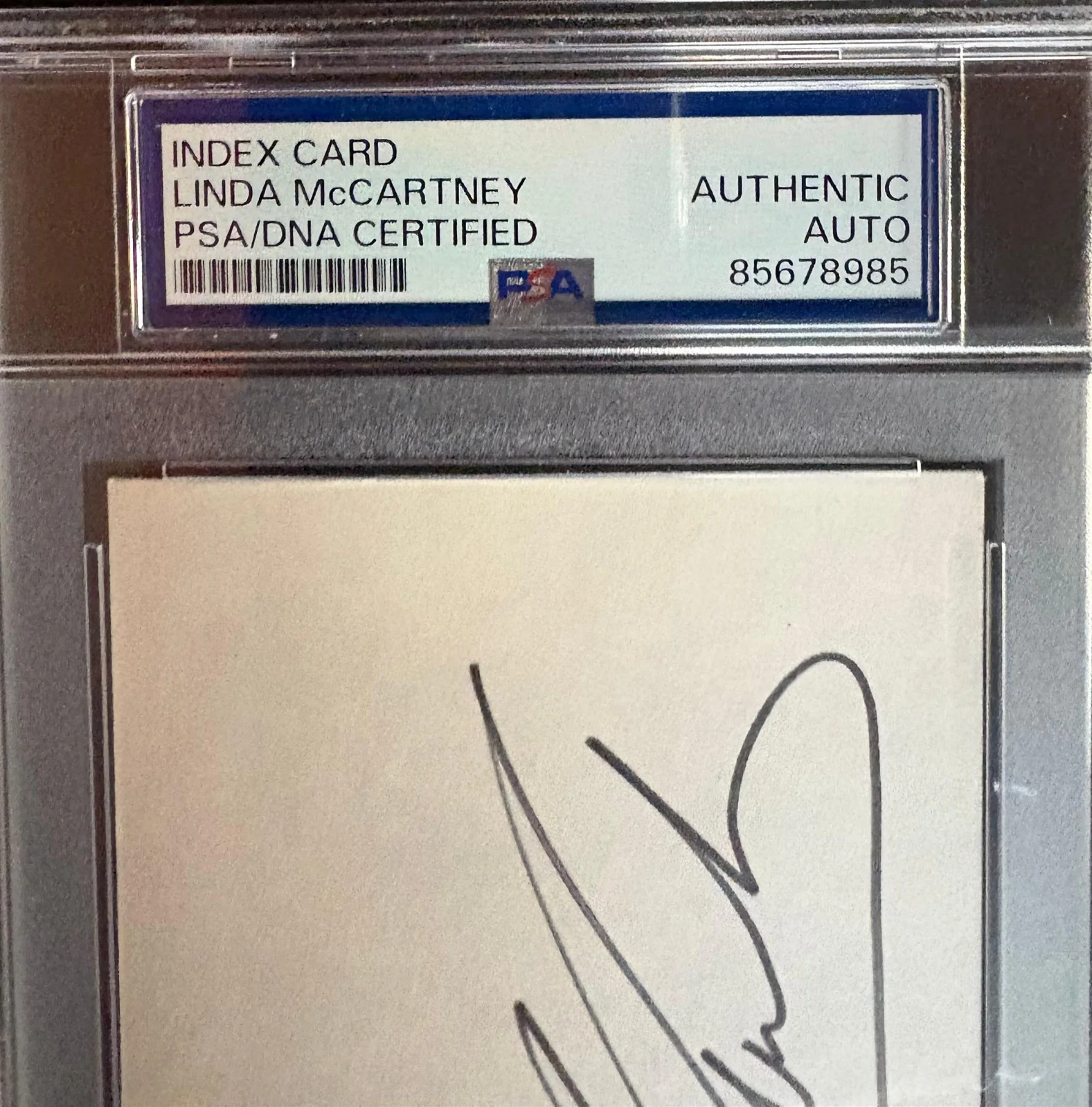 Linda McCartney — LINDA McCARTNEY SIGNED INDEX CARD PSA ENCAPSULATED PAUL McCARTNEY WINGS BEATLES, изображение 2