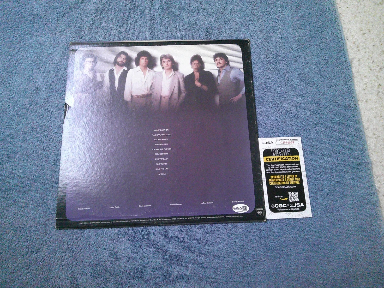 TOTO SELF TITLE - SIGNED - LP VINYL ALBUM JSA COA, изображение 4