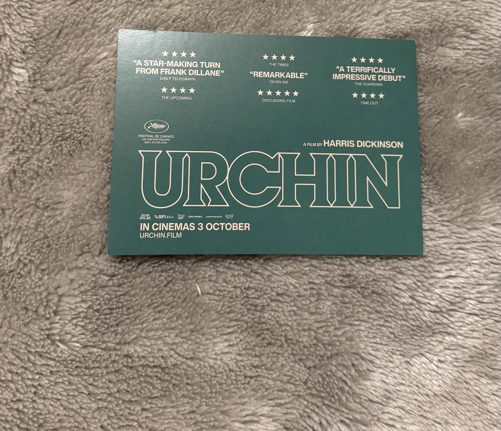 Urchin Film Promotional Postcard. Harris Dickinson, image 3