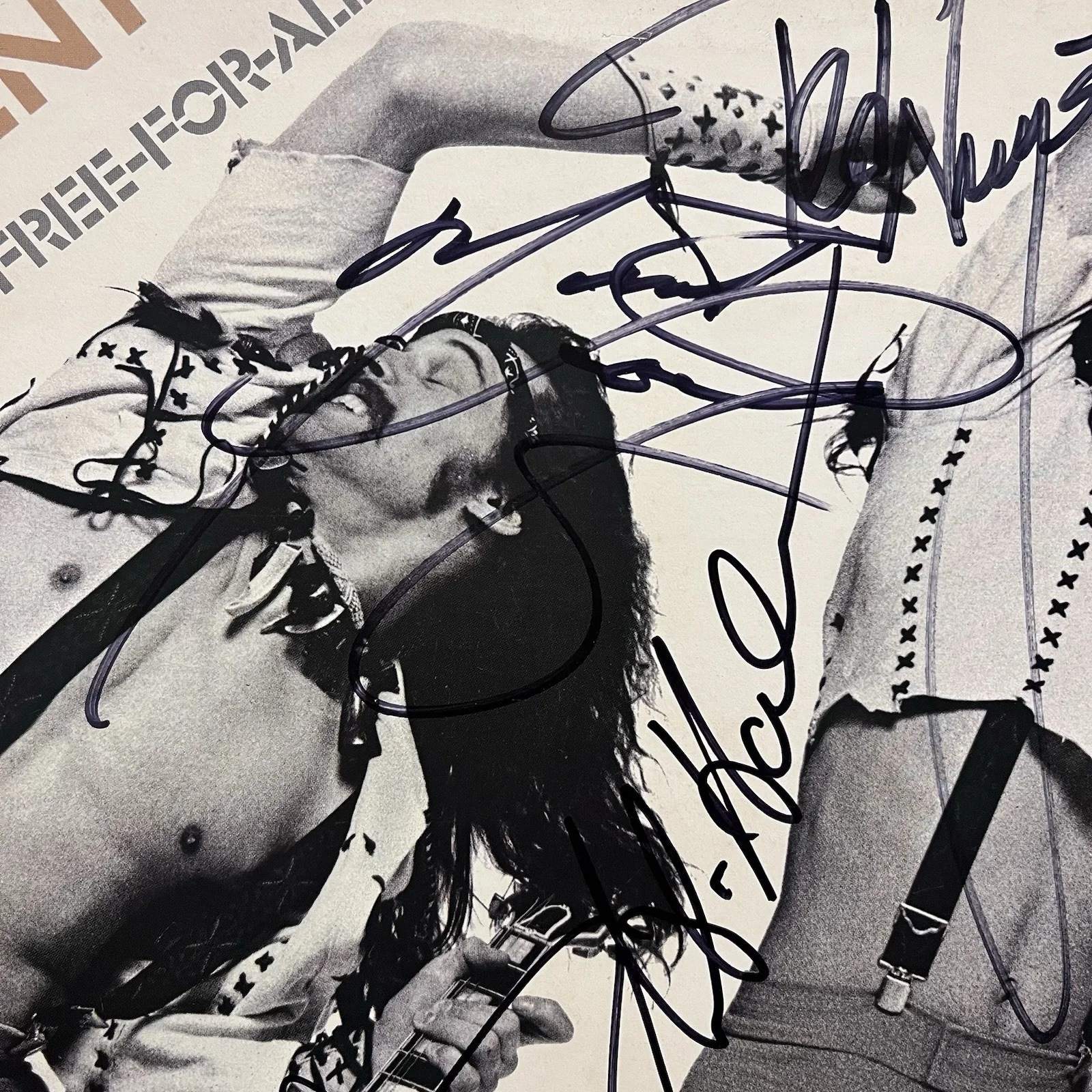 Ted Nugent Derek St. Holmes Meat Loaf Signed Free For All Vinyl Album, изображение 4