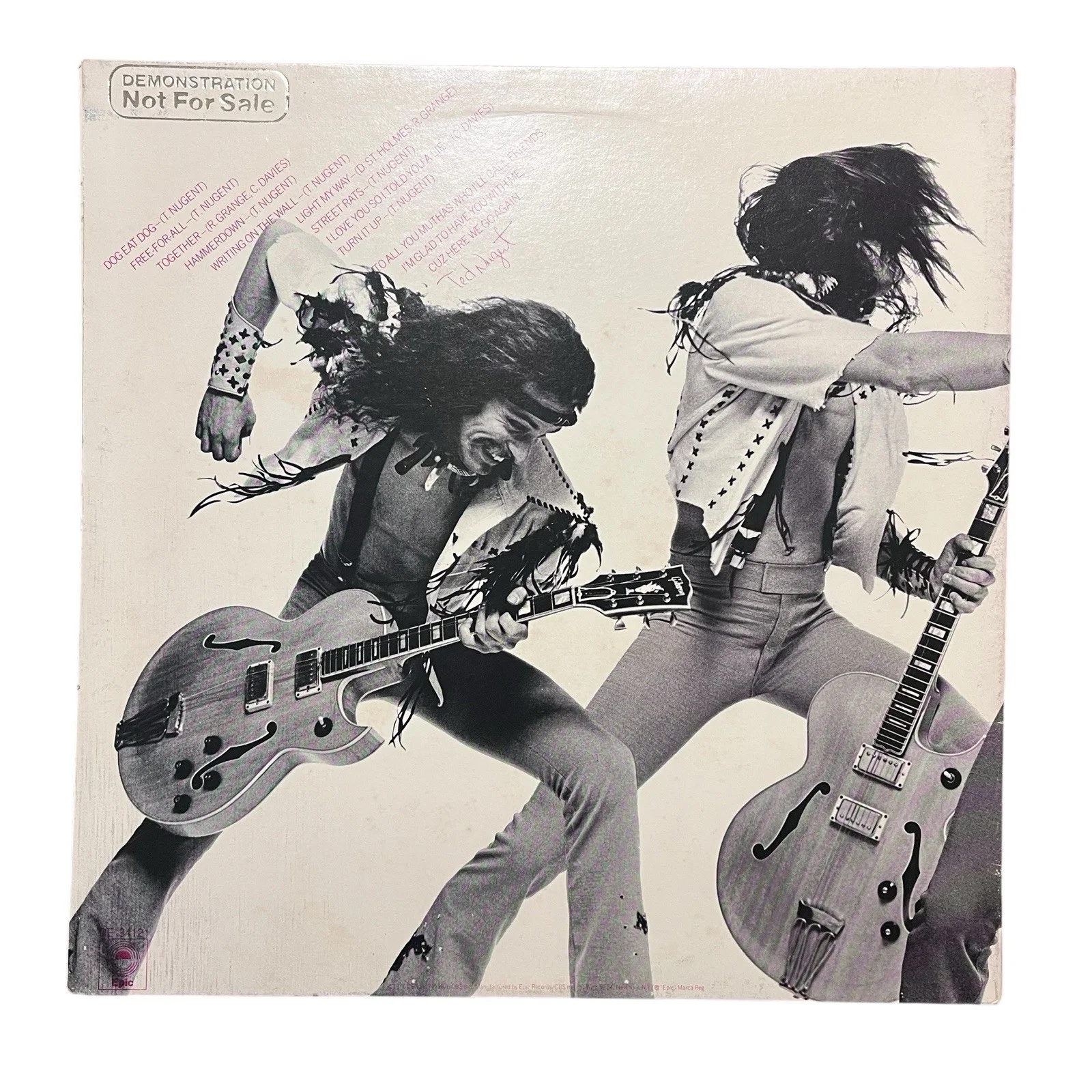 Ted Nugent Derek St. Holmes Meat Loaf Signed Free For All Vinyl Album, изображение 5