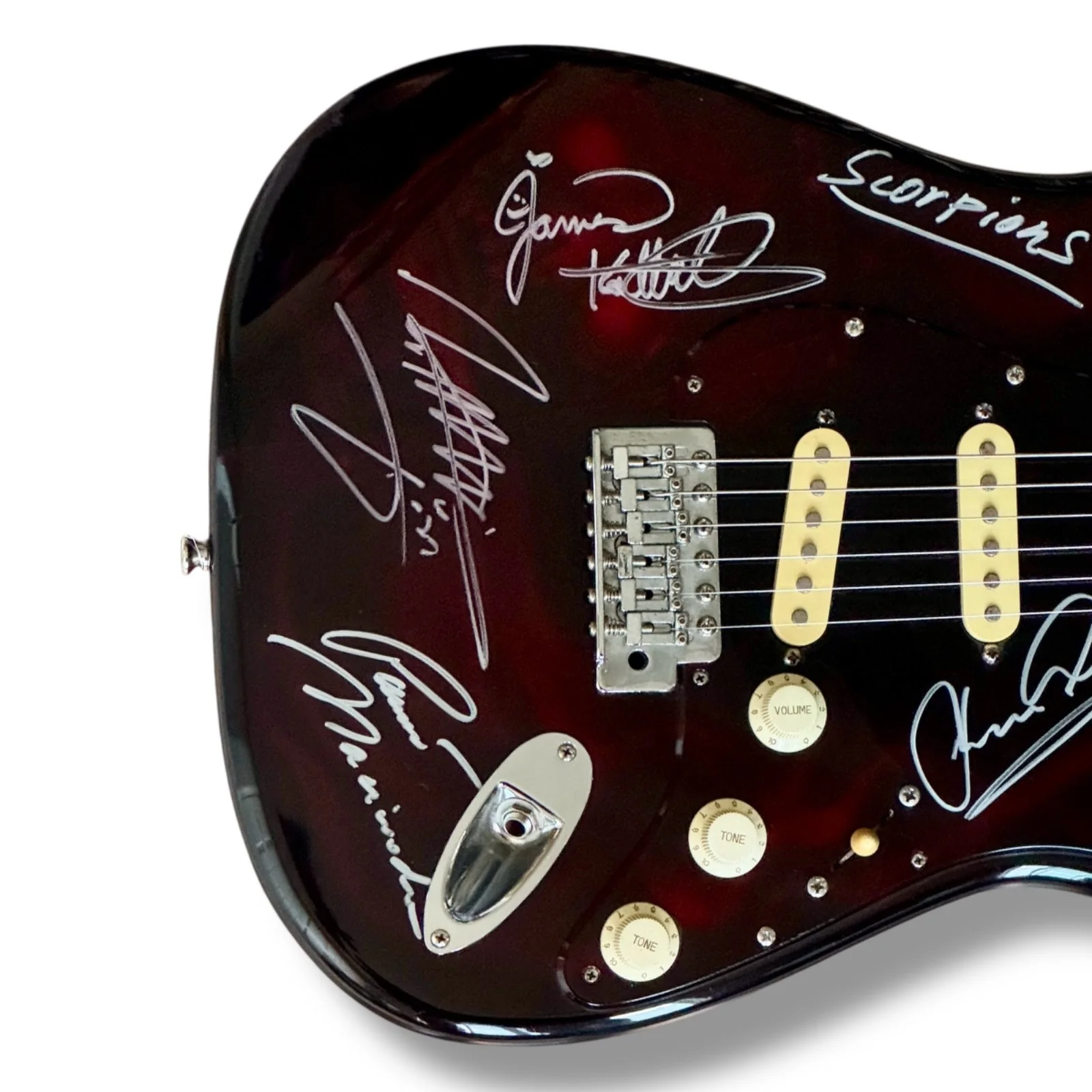 Scorpions Signed Guitar JSA COA Klaus Meine Rudolf Schenker Matthias Jabs +2, изображение 2