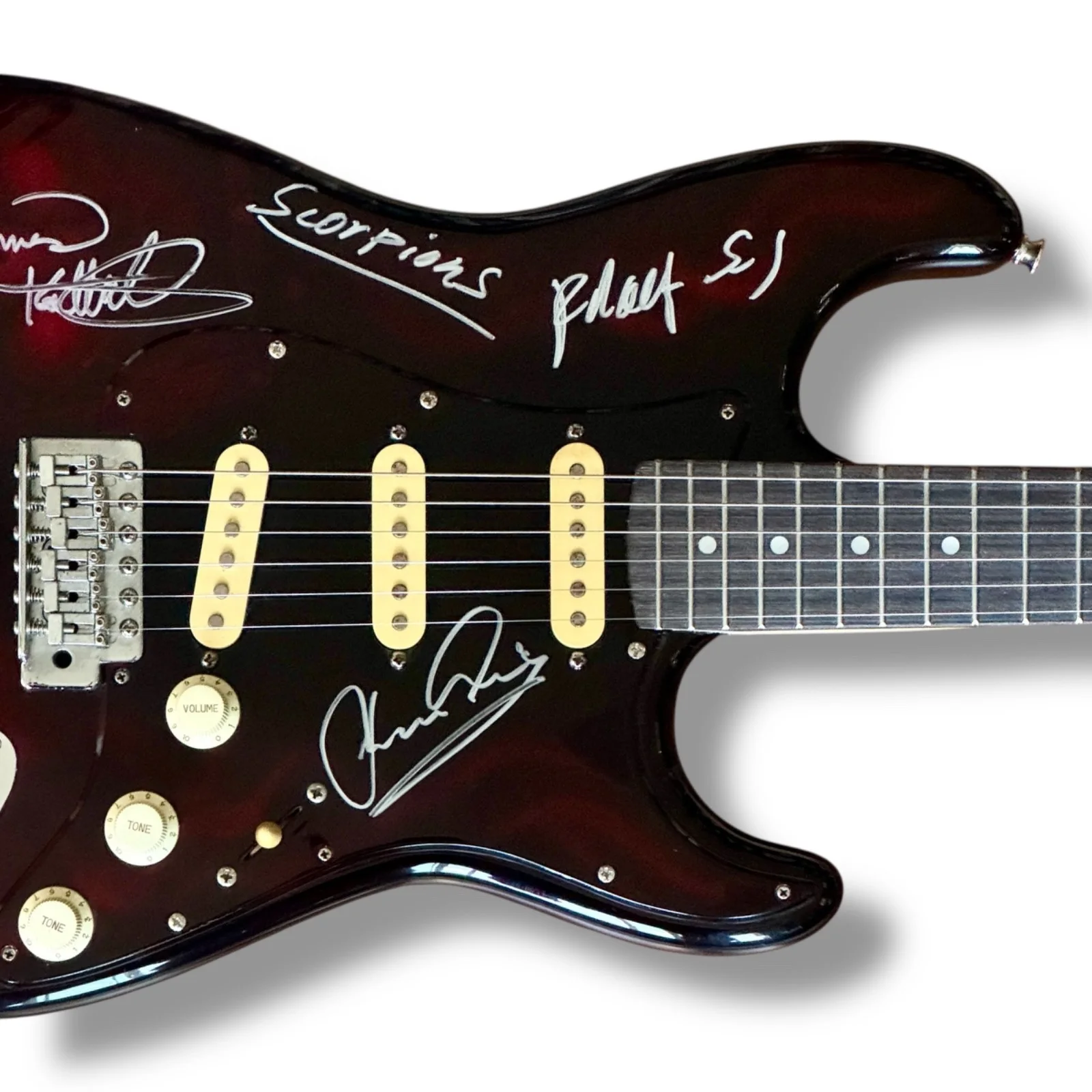 Scorpions Signed Guitar JSA COA Klaus Meine Rudolf Schenker Matthias Jabs +2, изображение 3