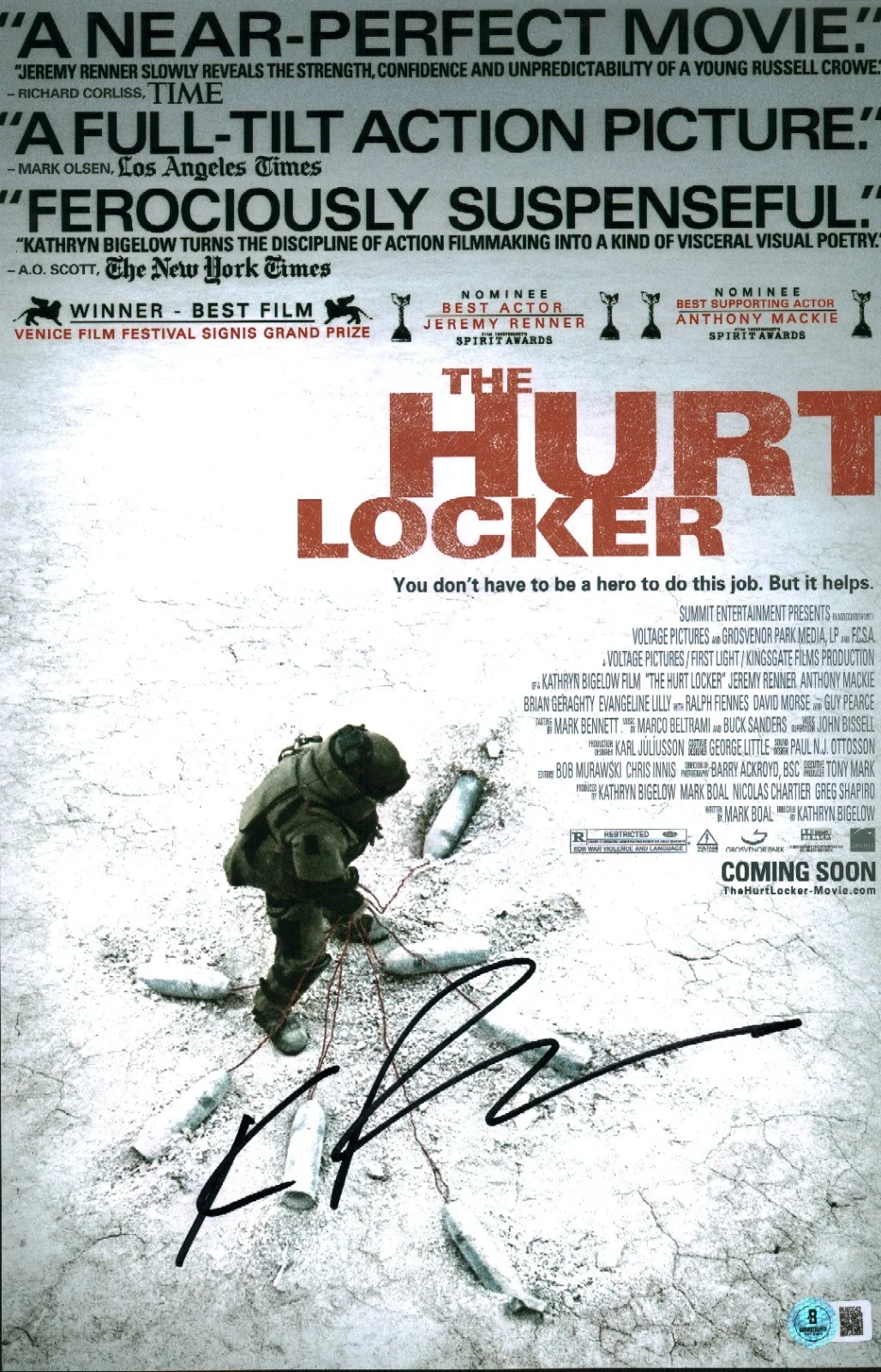 kathryn bigelow — Kathryn Bigelow Signed Autographed The Hurt Locker 11x17 Photo Poster BAS COA