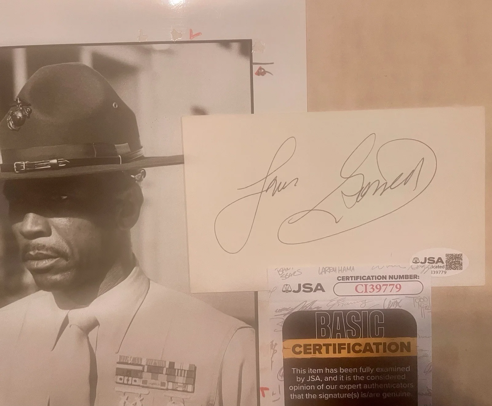 Louis Gosset Jr — Louis Gossett Jr.Signed Card with Photo From An Officer and A Gentleman JSA Cert, изображение 2