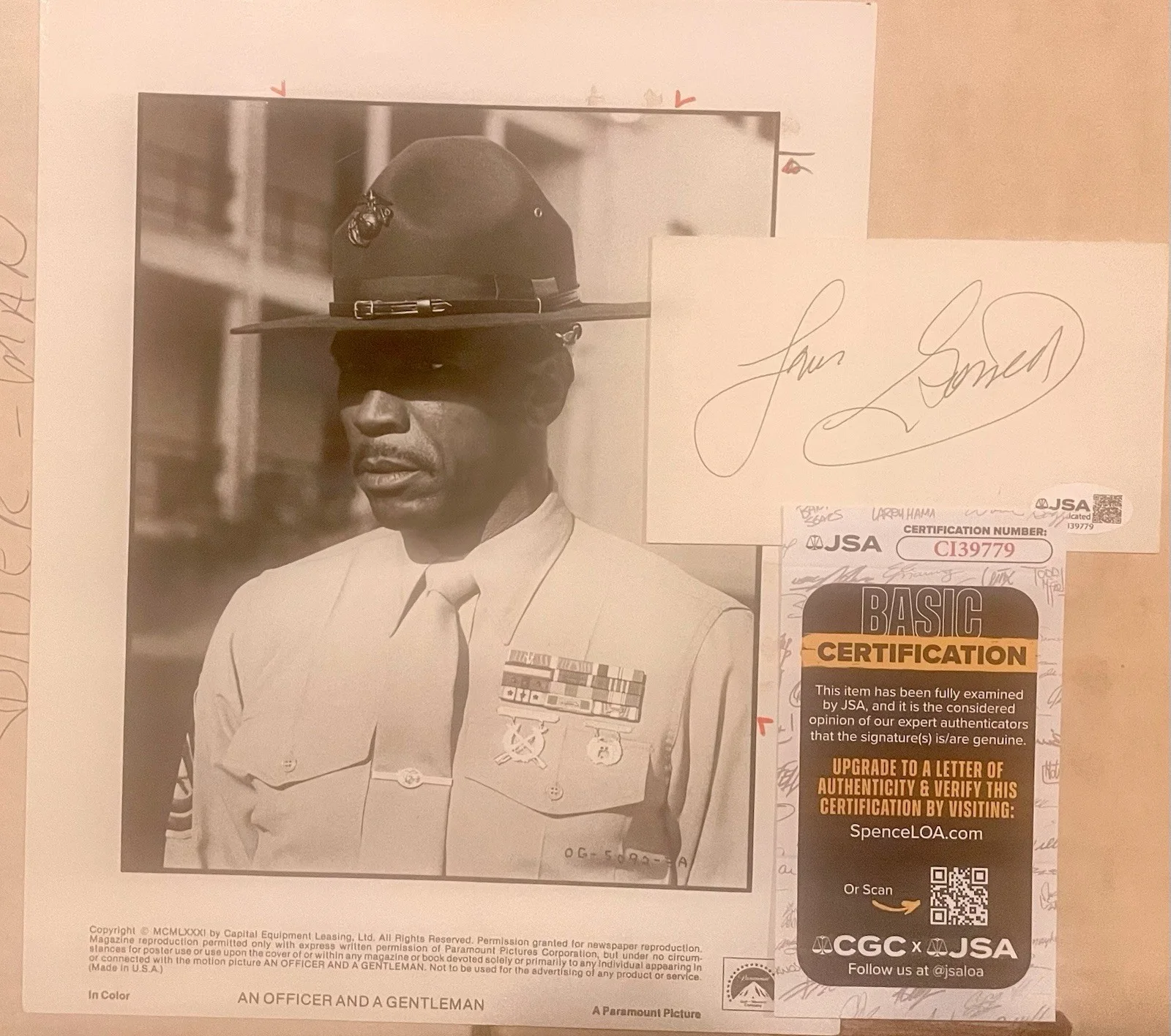 Louis Gosset Jr — Louis Gossett Jr.Signed Card with Photo From An Officer and A Gentleman JSA Cert, изображение 3