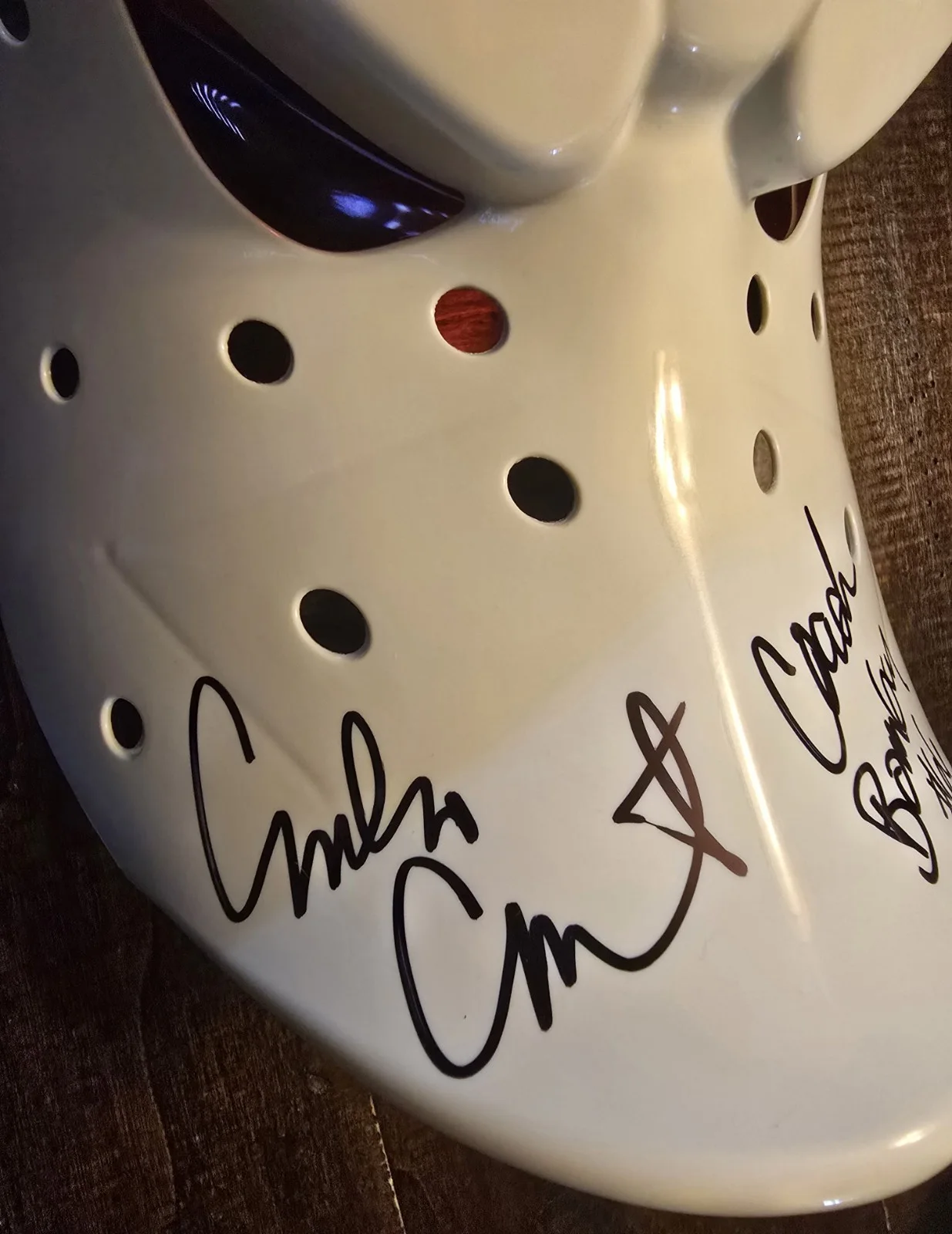 Emilio Estevez — Emilio Estevez signed Mighty Ducks Goalie Mask with Coach Bombay #66..., изображение 2