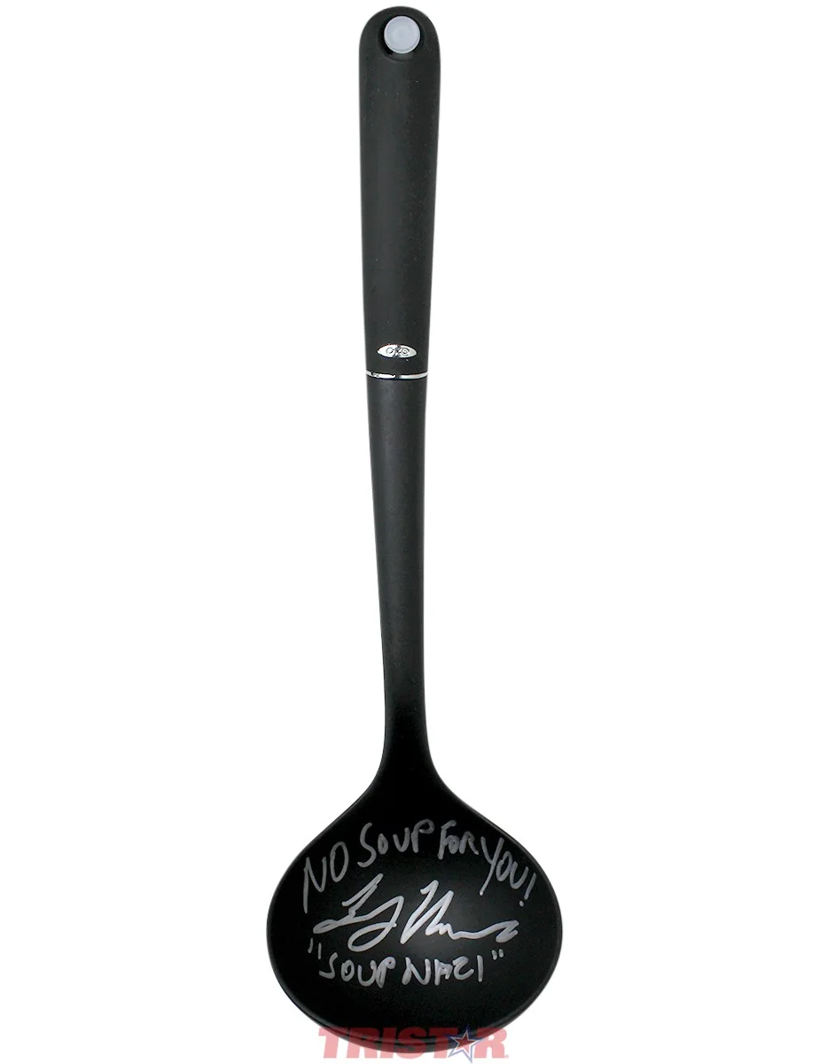 Larry Thomas — Larry Thomas Signed Autographed Seinfeld Soup Nazi Ladle No Soup For You TRISTAR