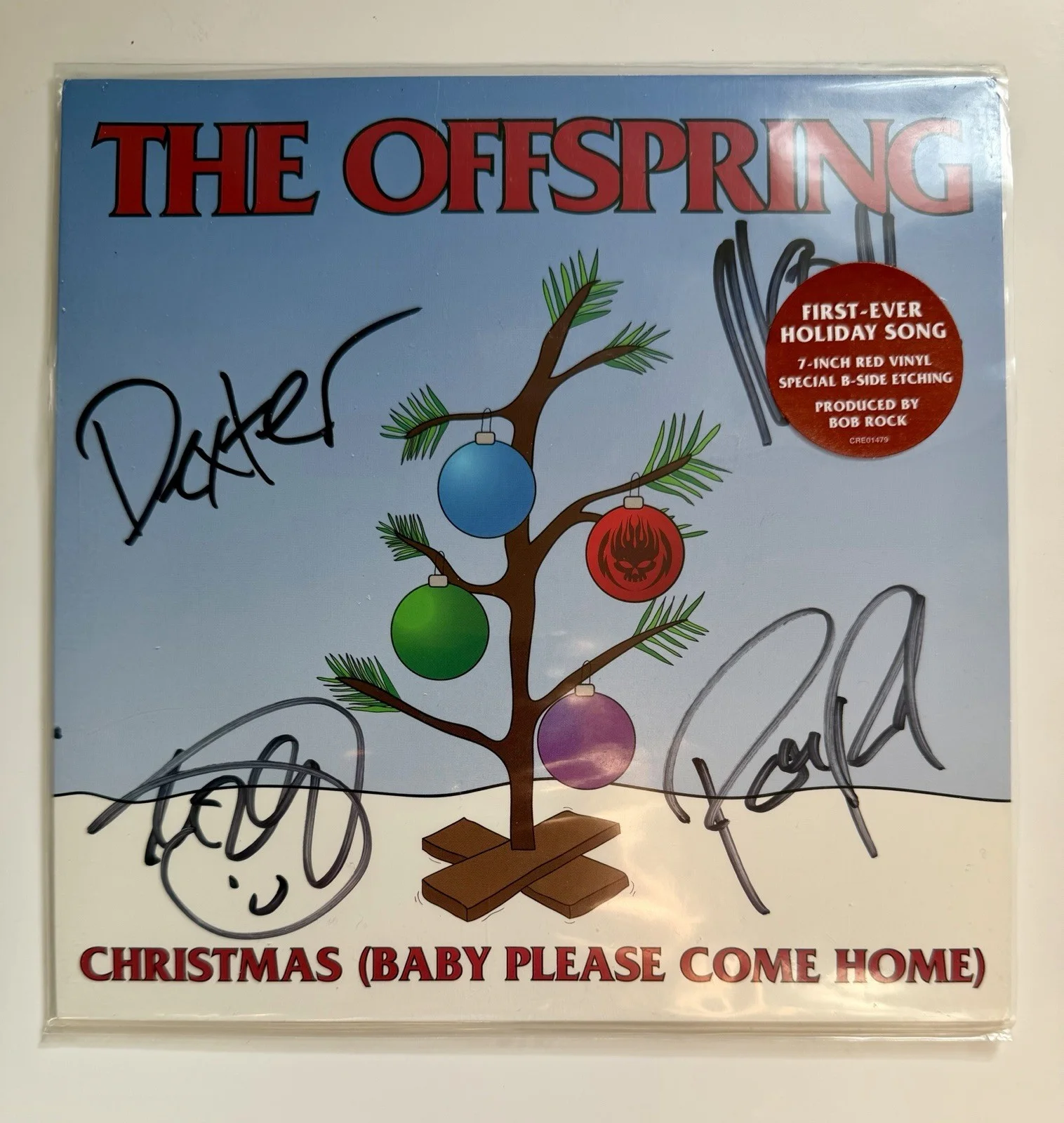 The Offspring SIGNED Christmas RED 45 Vinyl 7” AUTOGRAPHED By 4! NEW Rare, изображение 2