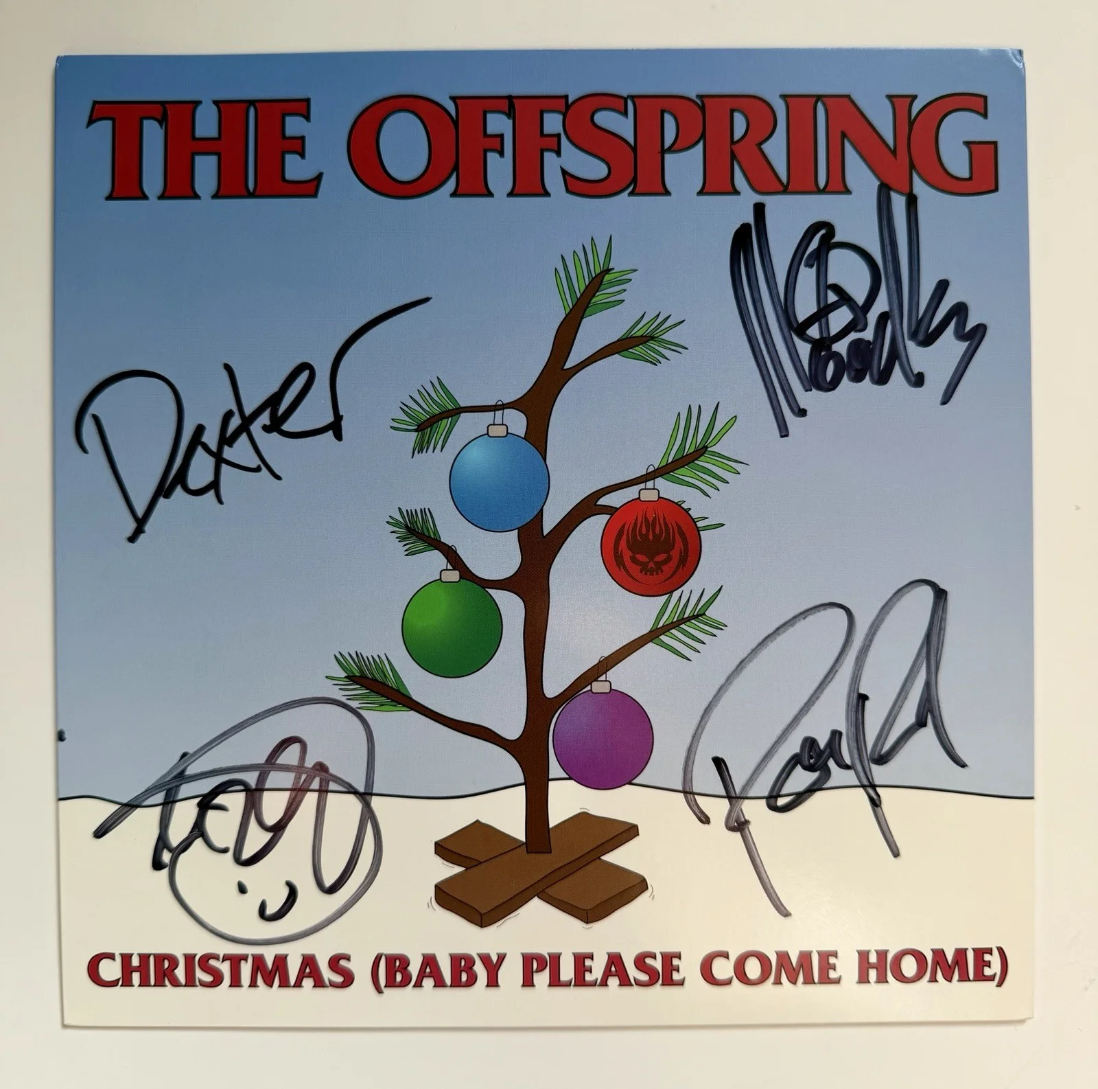 The Offspring SIGNED Christmas RED 45 Vinyl 7” AUTOGRAPHED By 4! NEW Rare, изображение 5