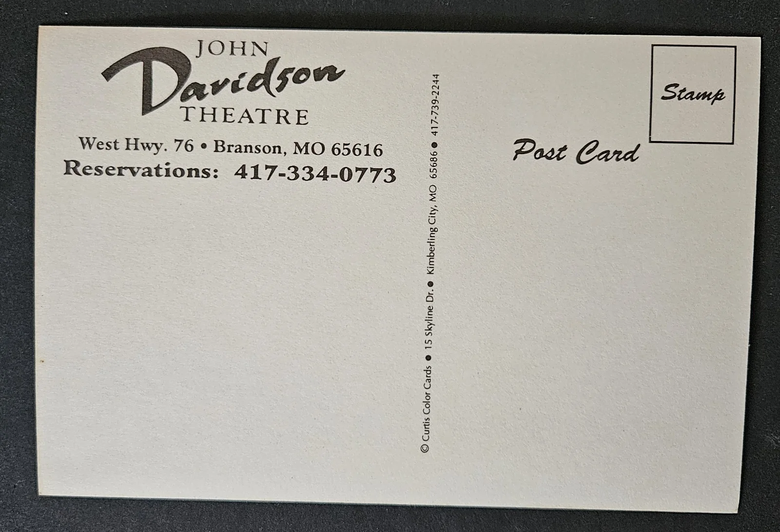 John Davidson Autographed Postcard, image 2