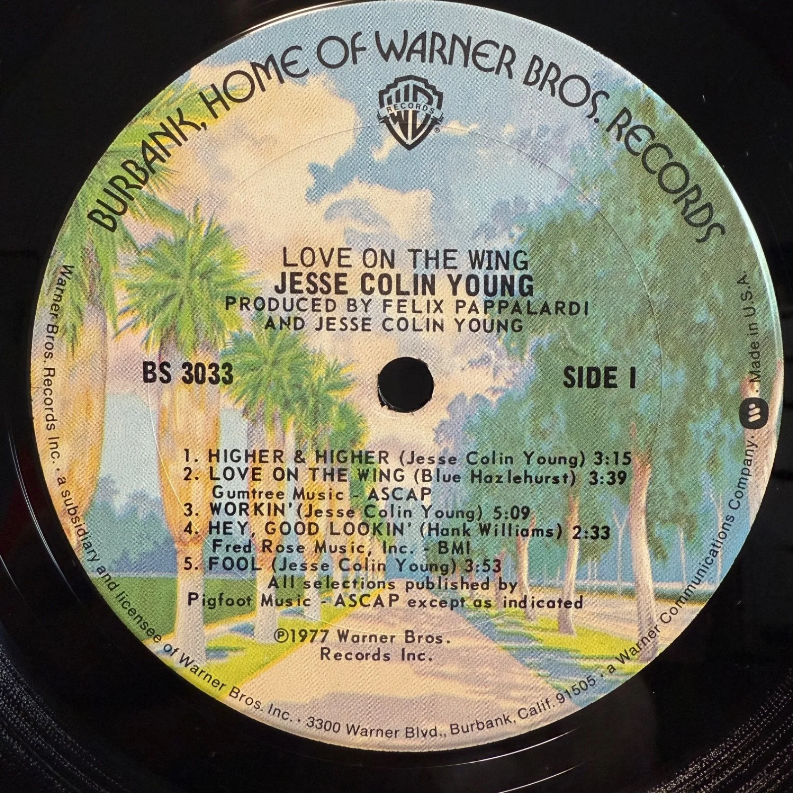 JESSE COLIN YOUNG Love On The Wing AUTOGRAPHED BS 3033 Warner Bros. w/inner sly, изображение 4