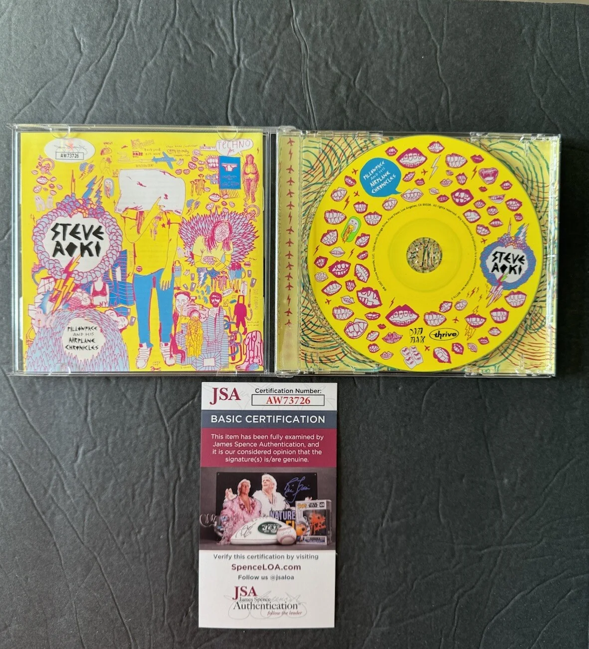 Steve Aoki Signed Pillowface and His Airplane Chronicles Cd Autographed DJ JSA, image 2