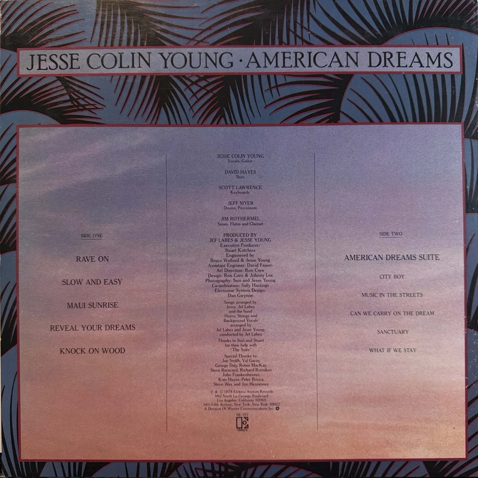 REDUCED! AUTOGRAPHED!! - JESSE COLIN YOUNG "American Dreams" 6E-157 ELEKTRA NM, image 3