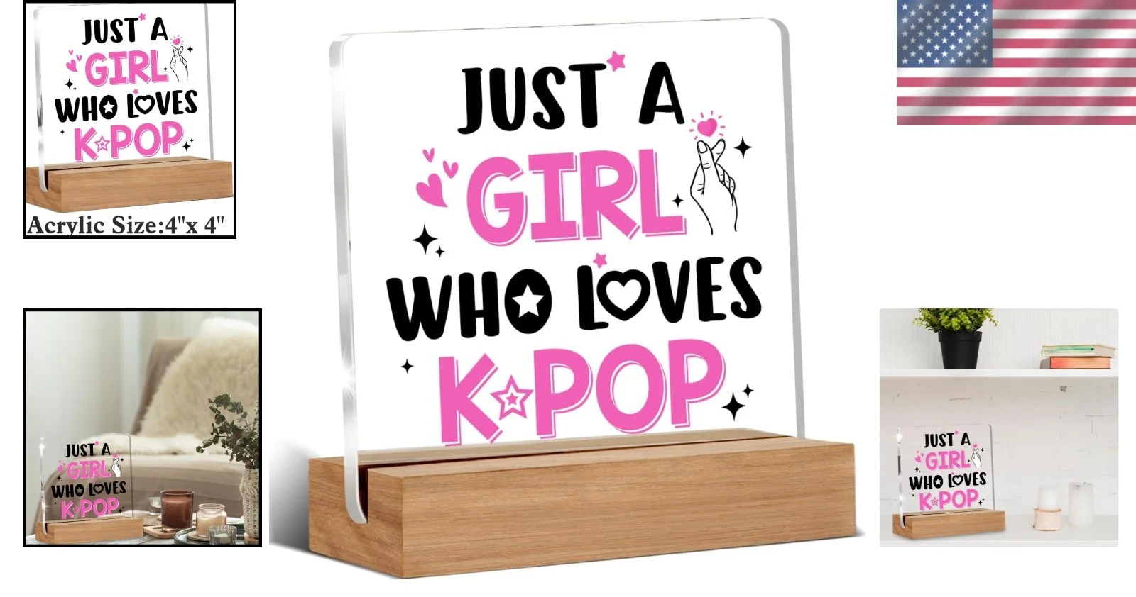 K-pop Gifts — Sentimental K-pop Desk Sign Decor - 4x4 Acrylic Plaque Gift for Music Lovers, изображение 2