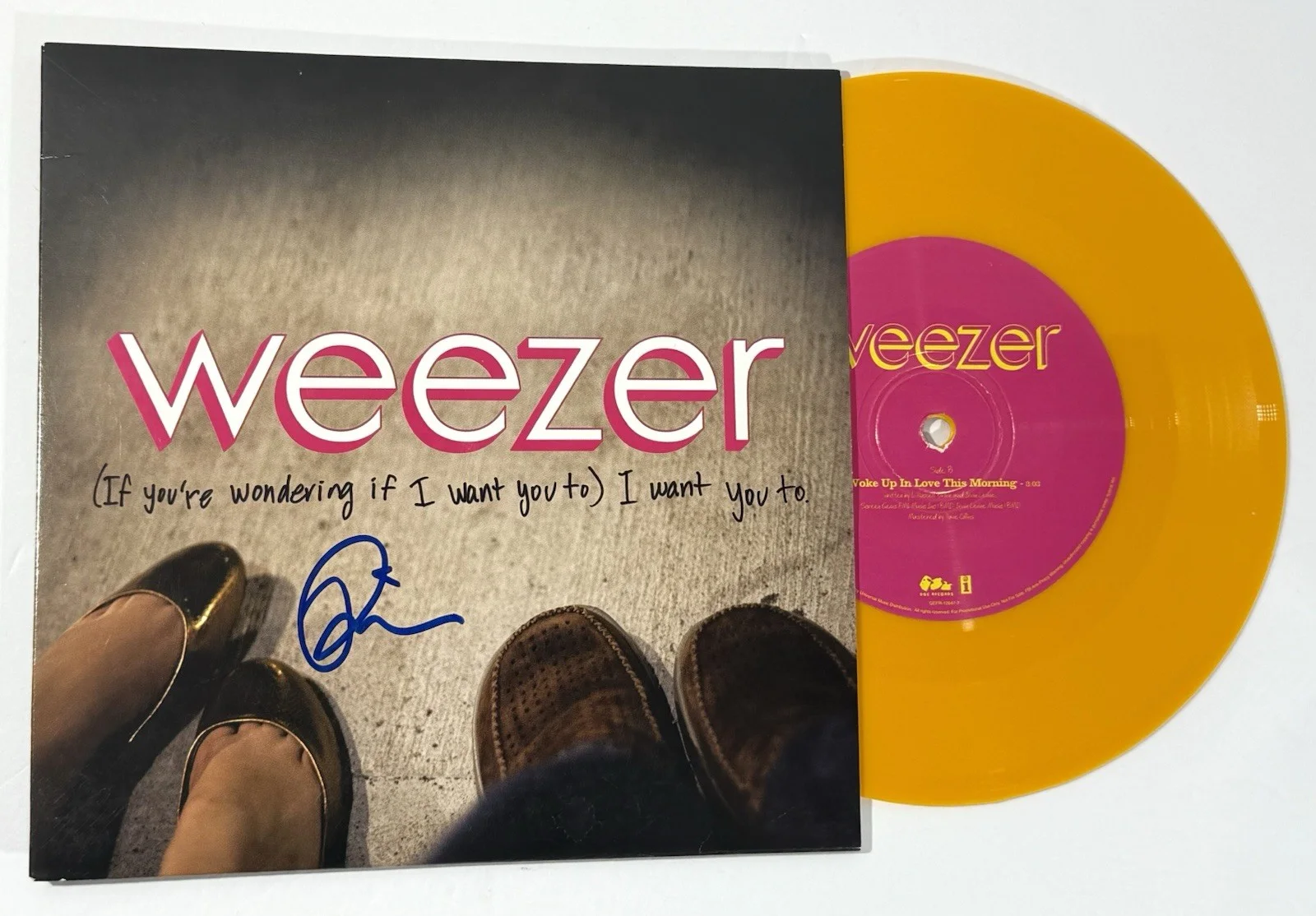 Rivers Cuomo signed Weezer 45 Album Vinyl If your wondering if I want you to, изображение 3