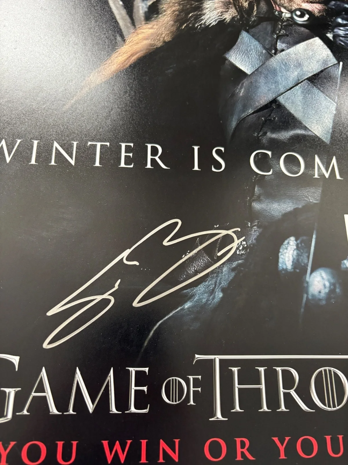 SEAN BEAN SIGNED GAME OF THRONES 12X18 TV MOVIE POSTER PHOTO GOT NED STARK BAS, изображение 2