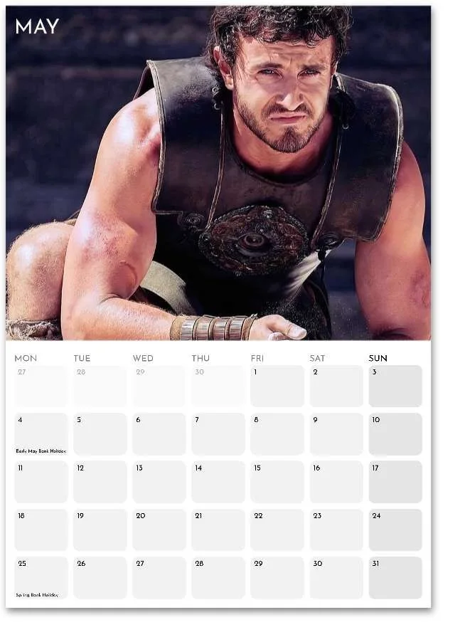 Paul Mescal 2026 A3 Wall Calendar | Stylish, Premium | Custom Start Month, изображение 4