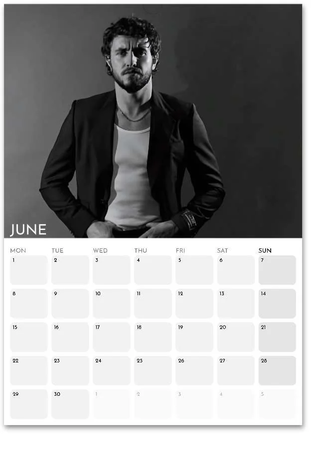 Paul Mescal 2026 A3 Wall Calendar | Stylish, Premium | Custom Start Month, изображение 5