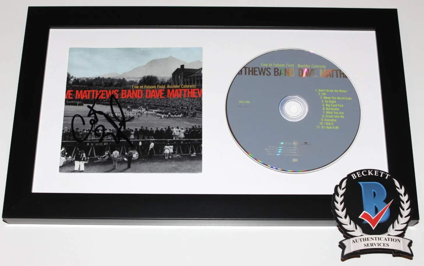 CARTER BEAUFORD SIGNED FRAMED DAVE MATTHEWS BAND LIVE CD COVER BECKETT BAS COA, изображение 2