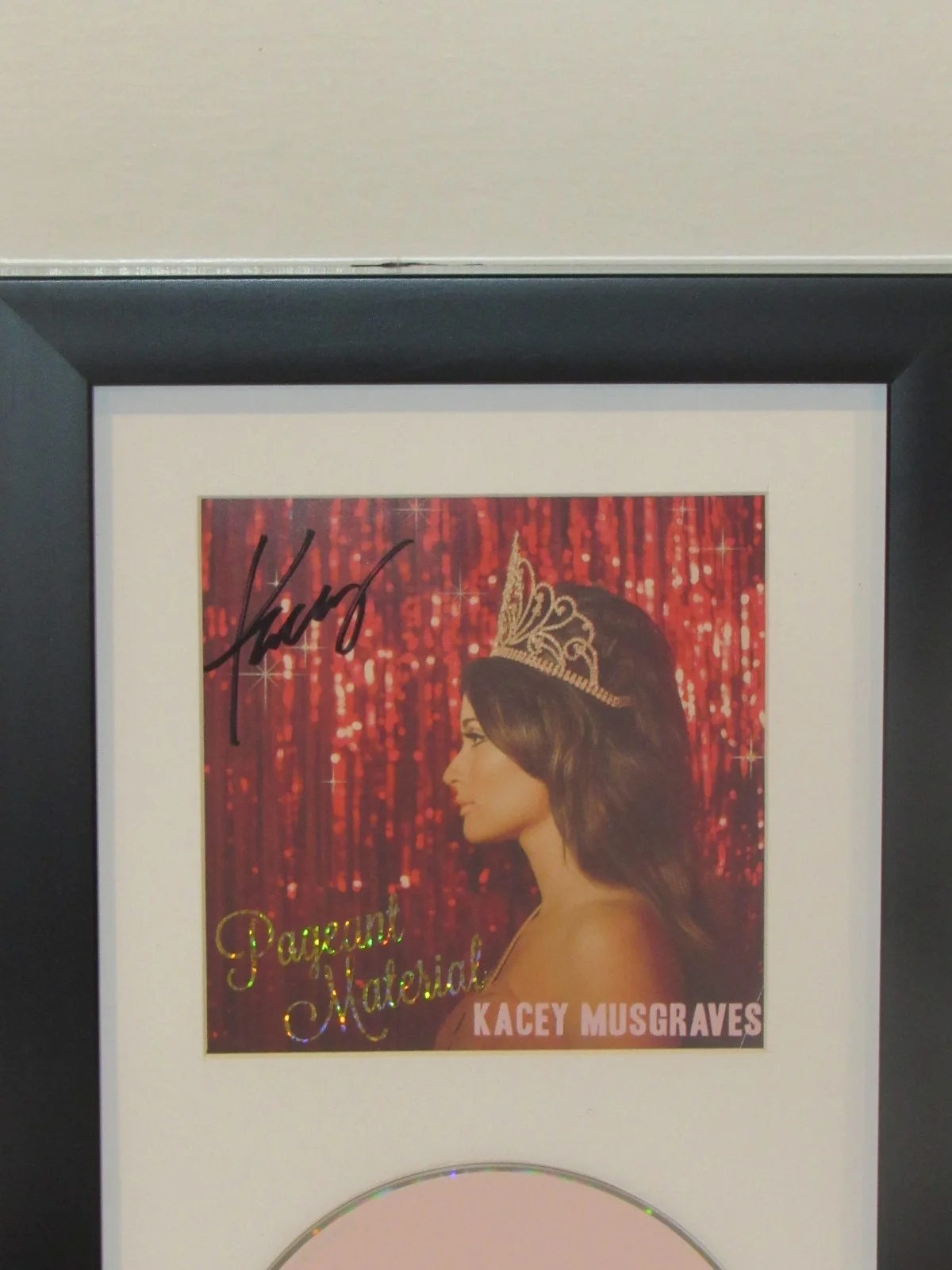 Kacey Musgraves Pageant Material Hand Signed Autographed Framed CD, image 2