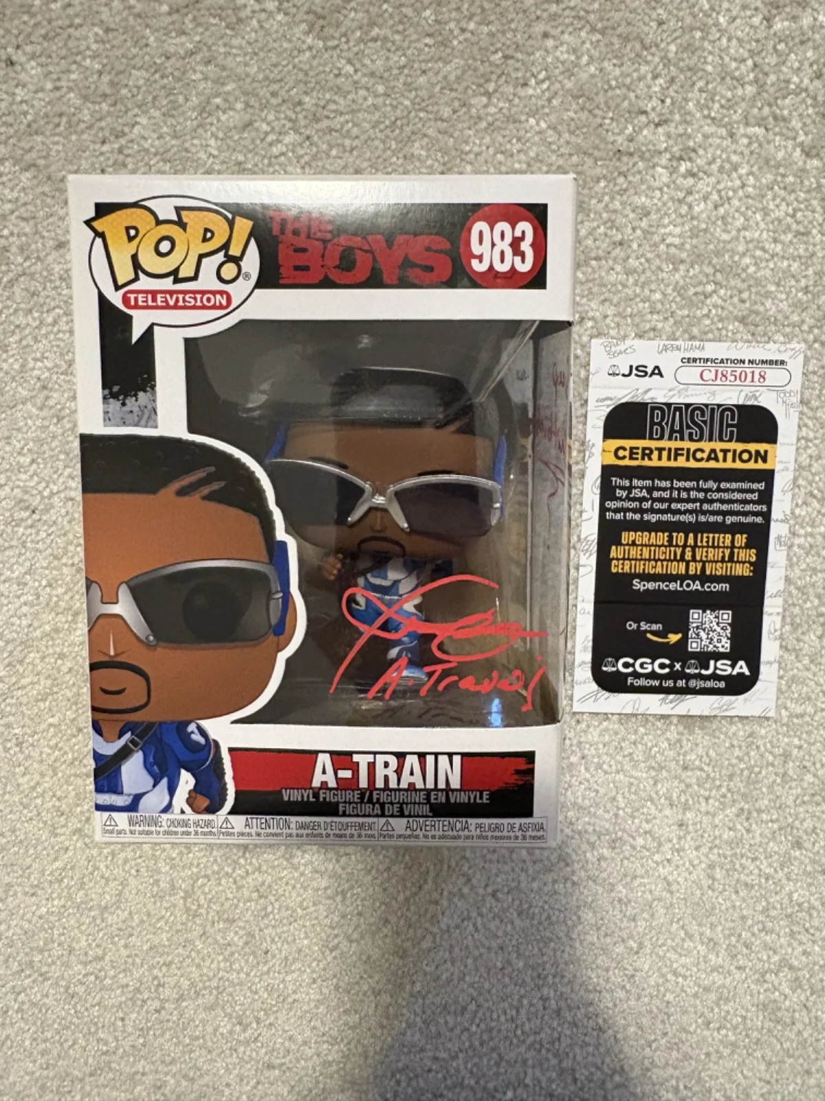 Jessie T Usher — Jessie T Usher signed funko toy pop exact proof JSA COA autographed The Boys, изображение 2