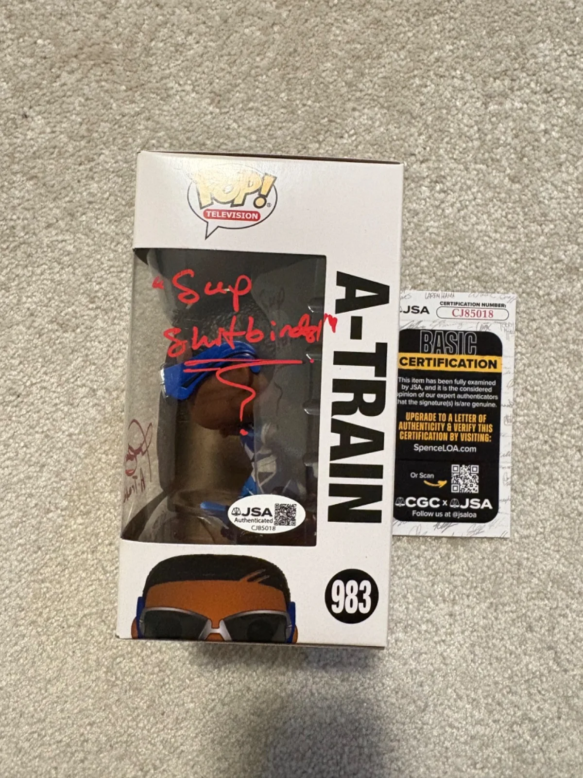 Jessie T Usher — Jessie T Usher signed funko toy pop exact proof JSA COA autographed The Boys, изображение 3