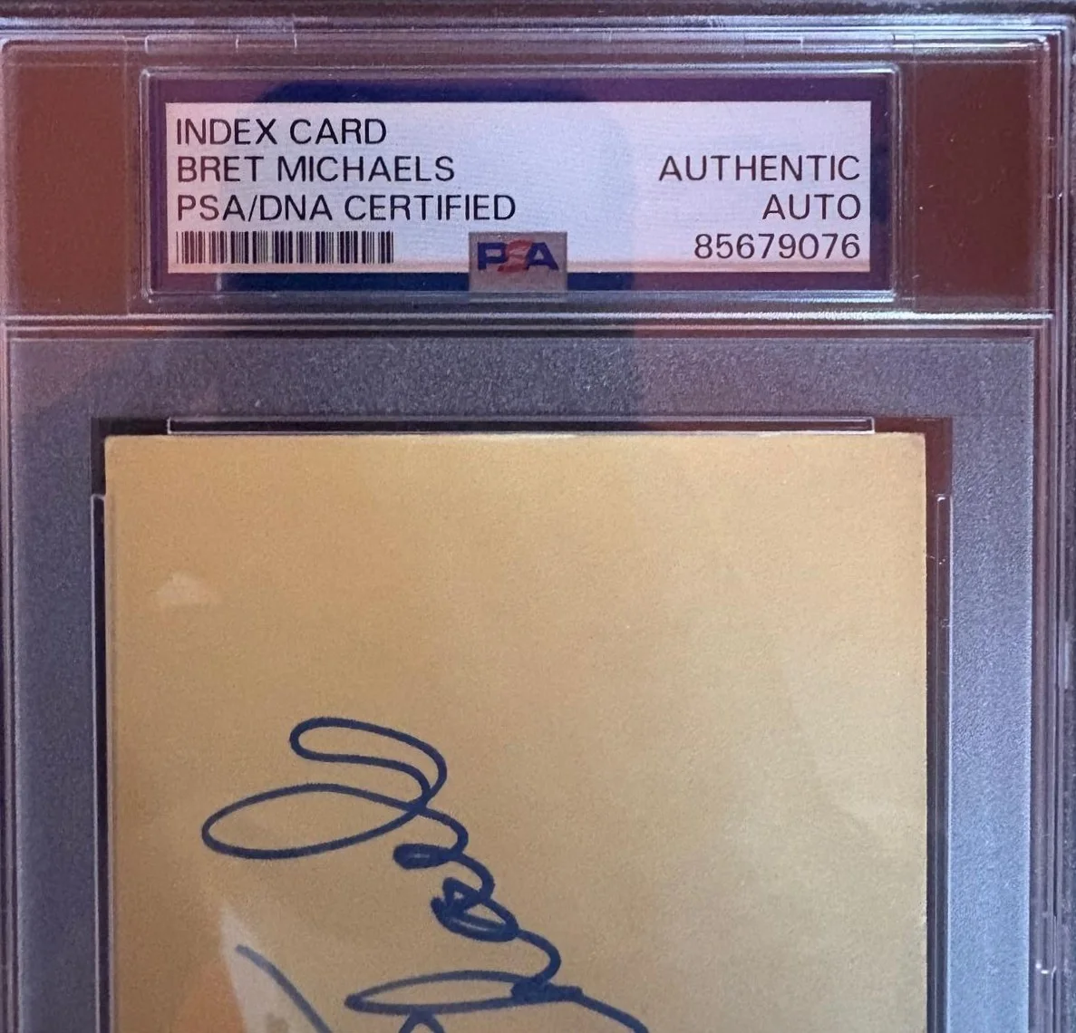 Bret Michaels — BRET MICHAELS SIGNED INDEX CARD ENCAPSULATED PSA HARD ROCK POISON CUSTOM BUILT A, изображение 2