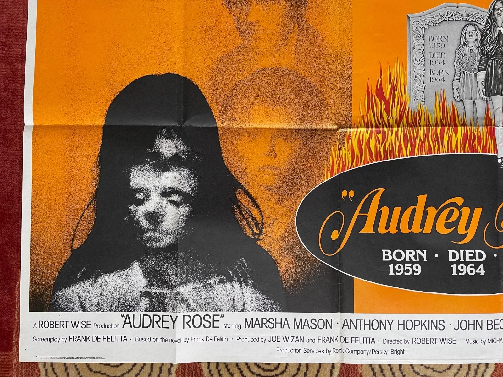 AUDREY ROSE (1977) Original UK Quad Horror Film Cinema Movie Poster, изображение 4