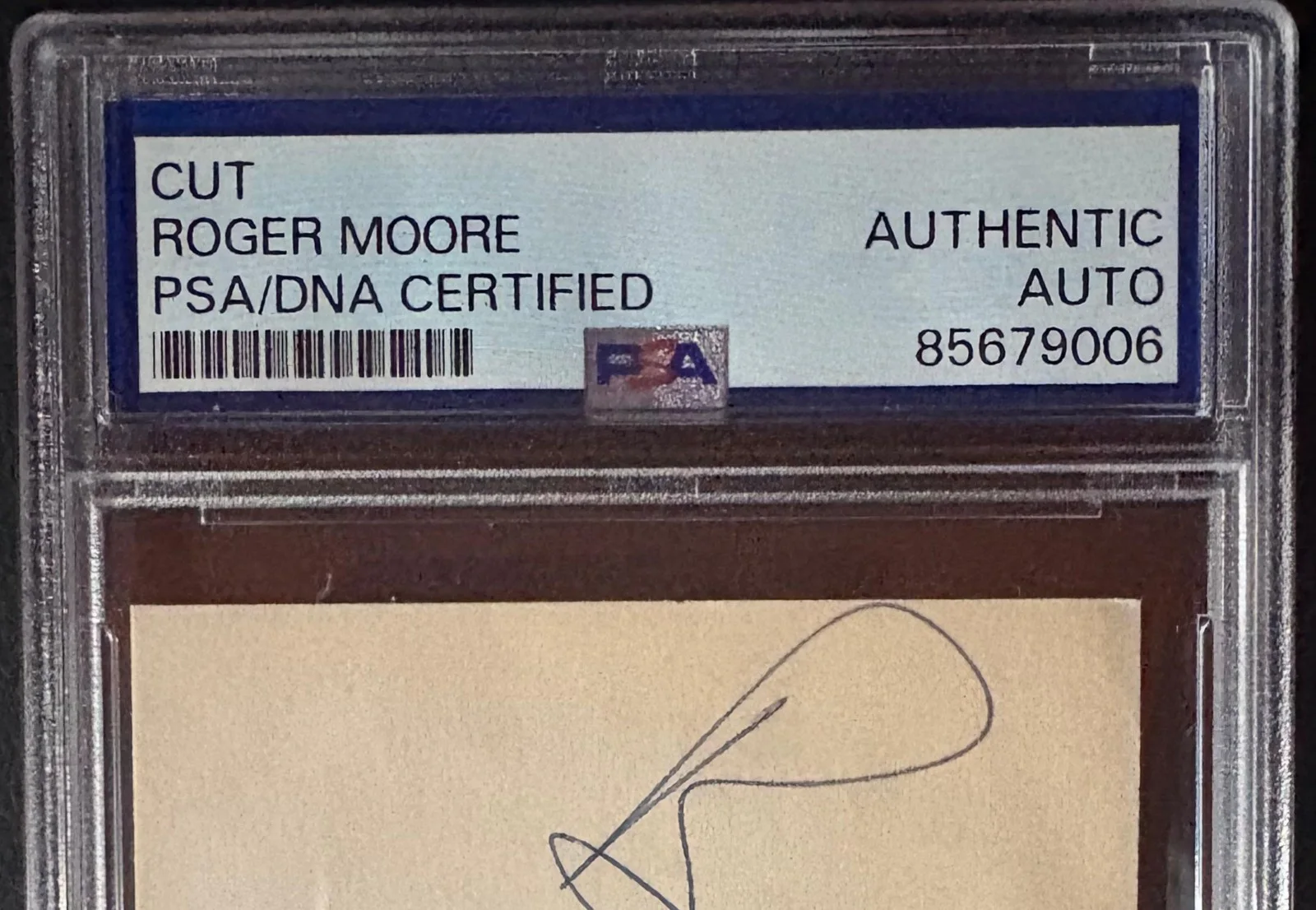 Roger Moore — ROGER MOORE SIGNED CUT PSA ENCAPSULATED JAMES BOND LIVE AND LET DIE BEST WISHES, изображение 3